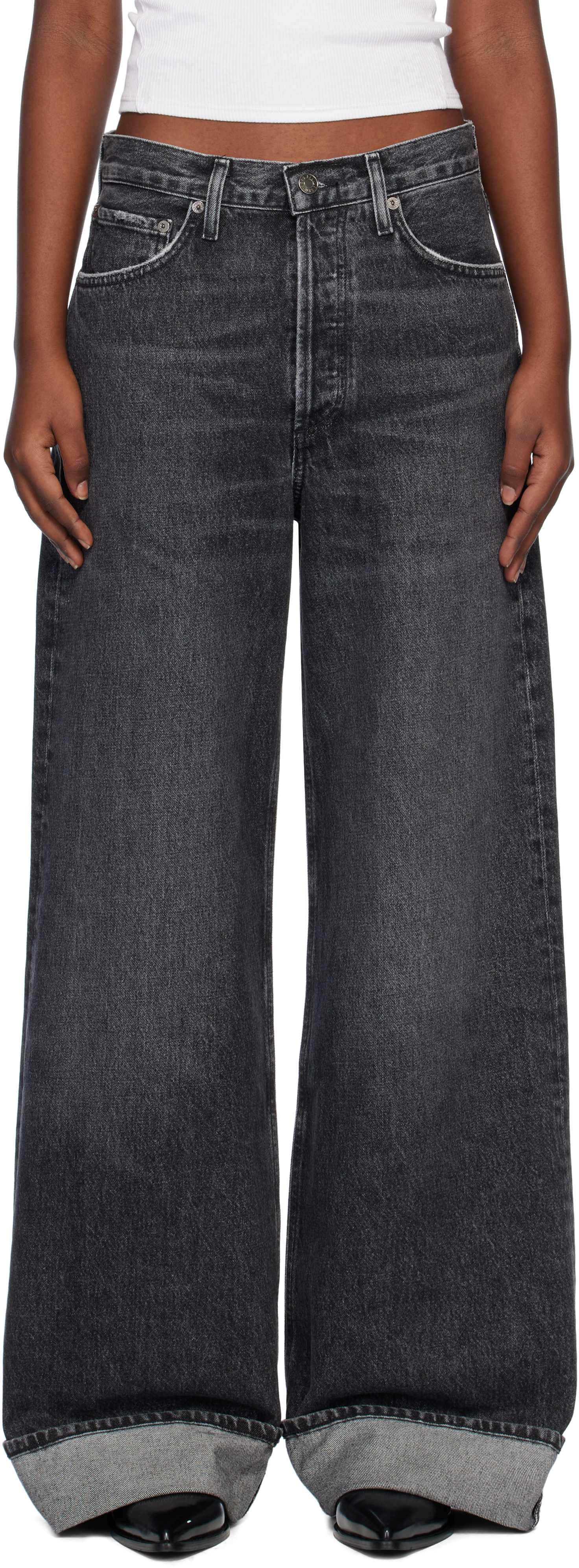 デニム・ジーパン AGOLDE Women Denim Pants A91571346DITCH Gray Agolde fran jeans - Grey - Women | A91571346DITCH | thebs.com