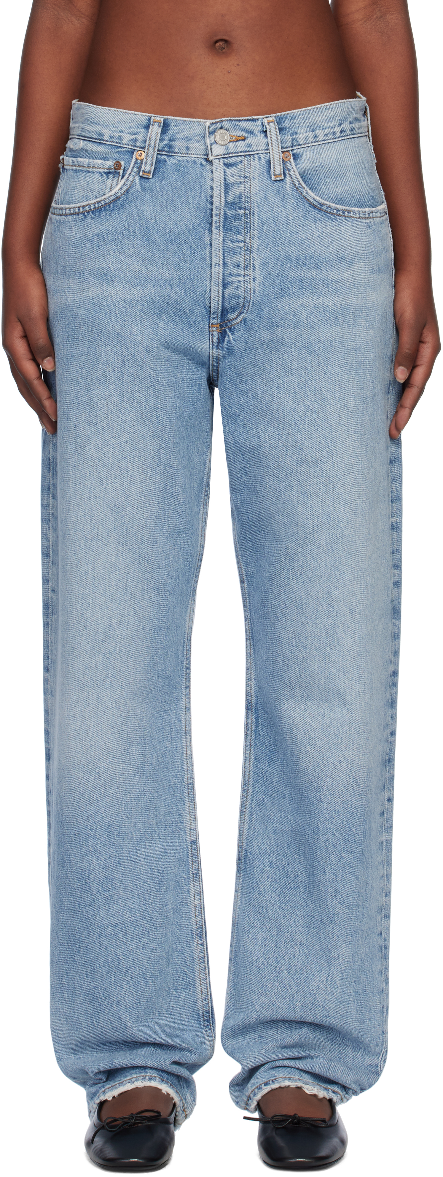 Agolde Blue Kelly Jeans In Harmonic (ind Med Vi