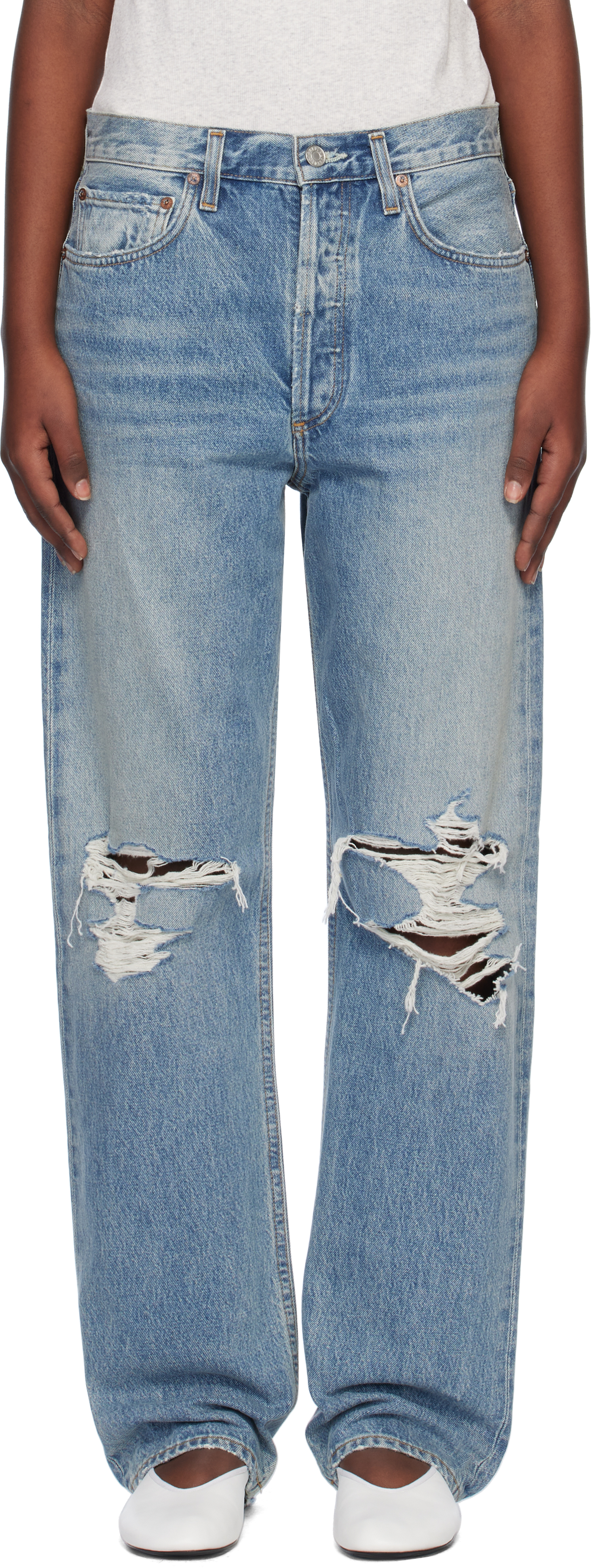 Blue Kelly Jeans by AGOLDE on Sale