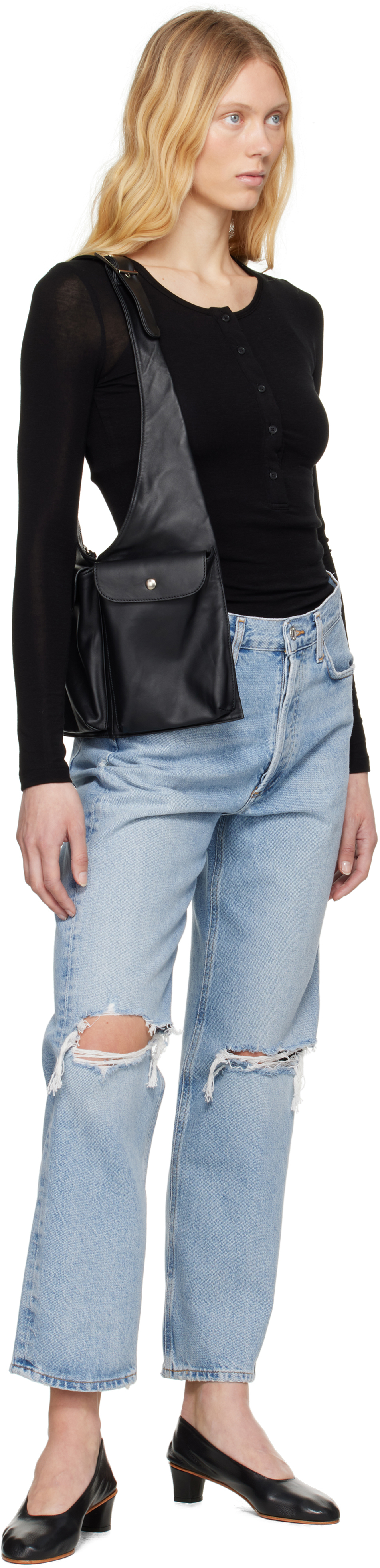 Agolde Blue 90's Mid Rise Loose Fit Jeans In Alter (lt Vint Ind D