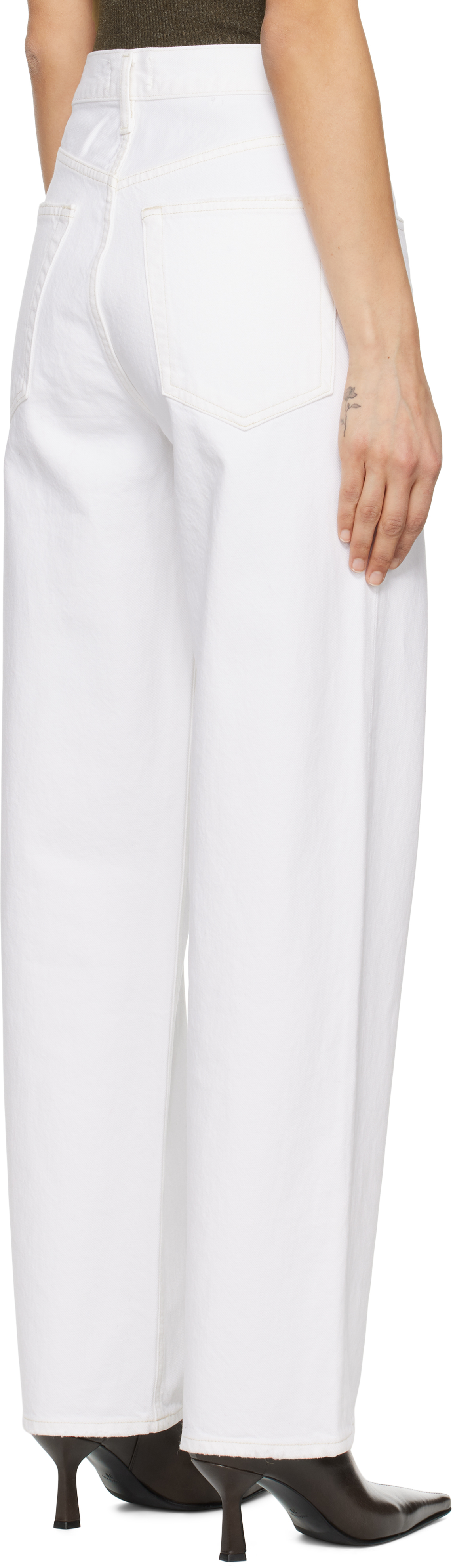 Agolde V Waist Baggy Jeans Milkshake In Milkshake (white)