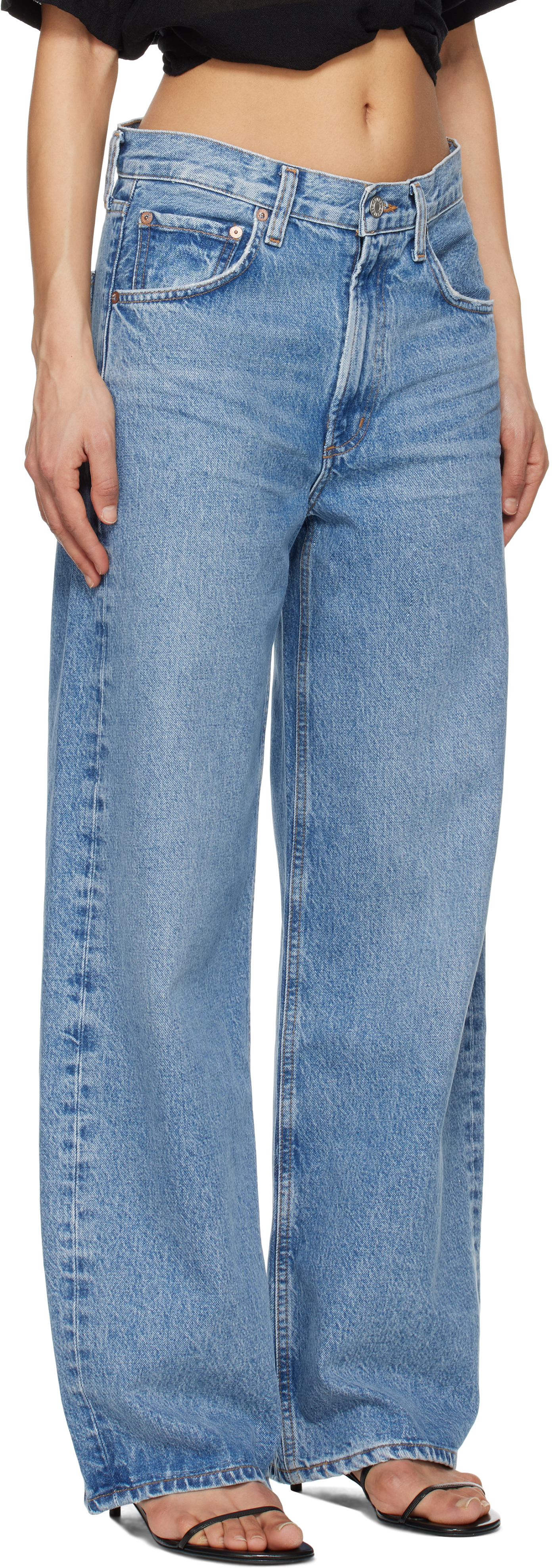 AGOLDE BLUE LOW CURVE JEANS