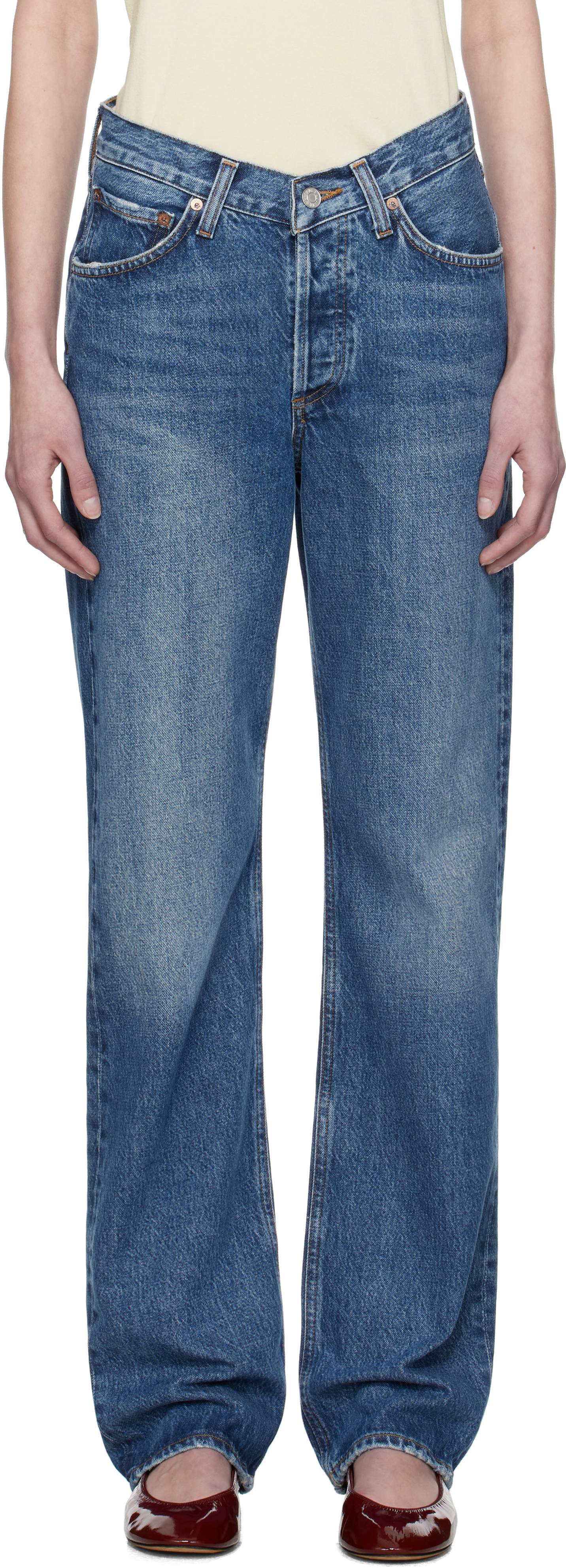 Blue V-Waist Kelly Jeans