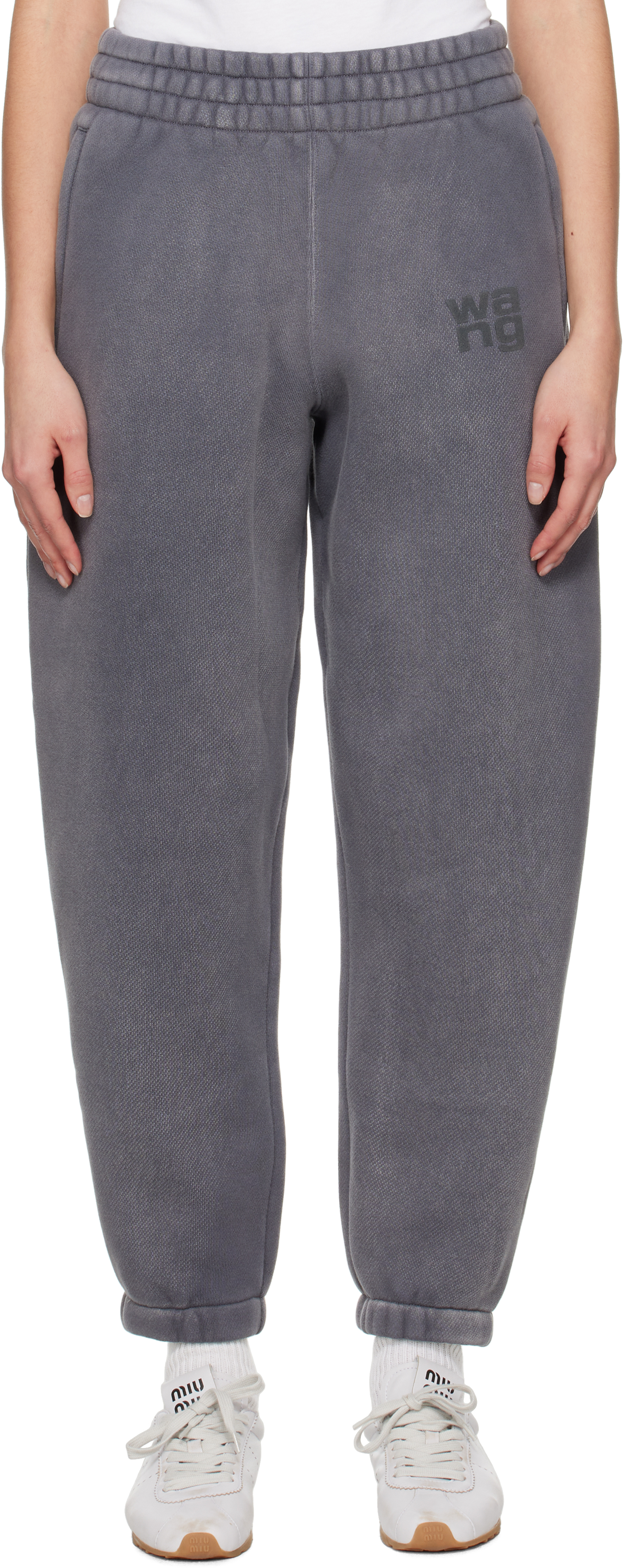 alexanderwang. t Gray Puff Logo Sweatpants