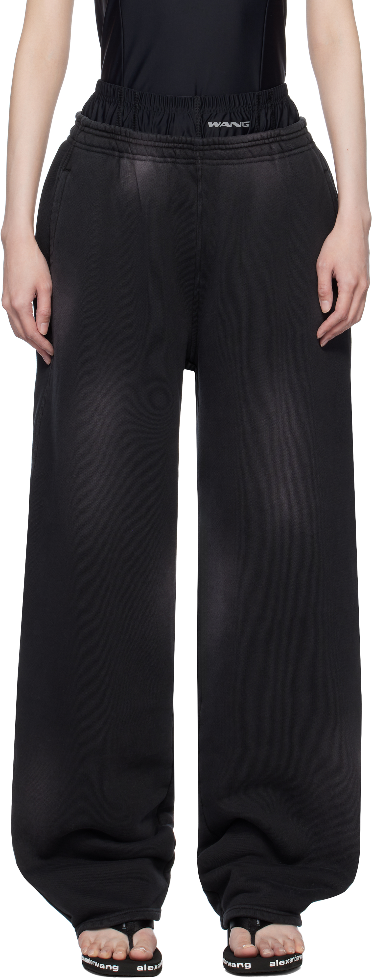 alexanderwang. t Black Pre-Styled Boxer Brief Sweatpants