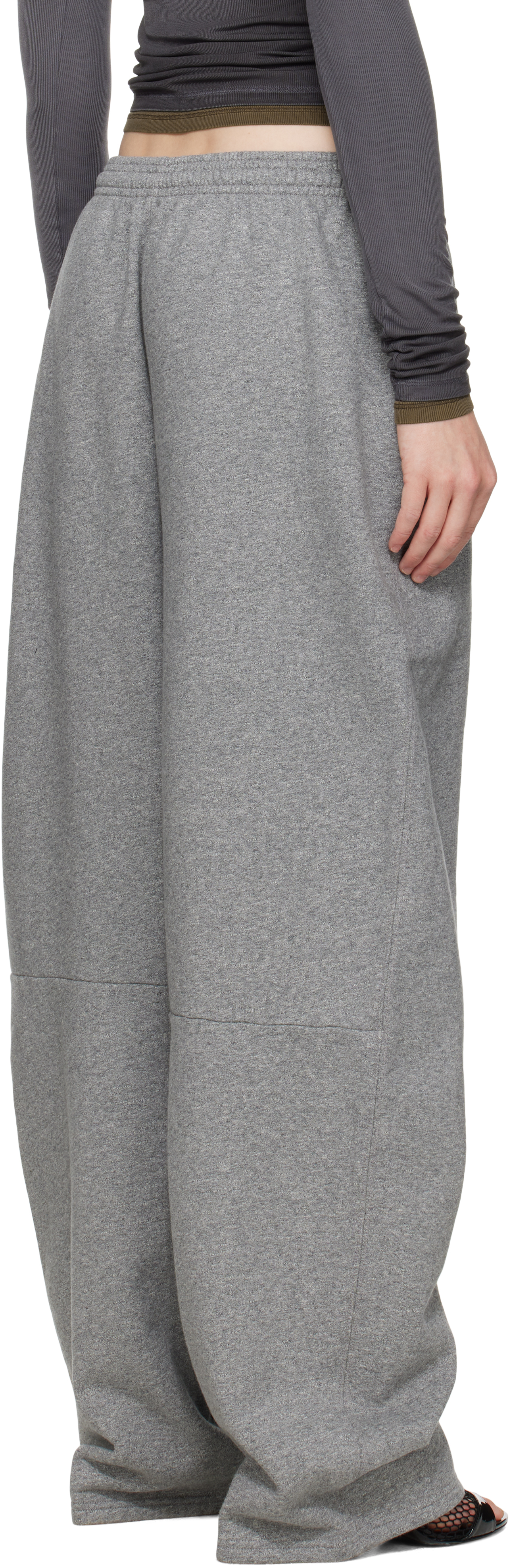 Alexander Wang T T By Alexander Wang Cotton Fleece Sweatpants With Logo Print In Dark Heather Grey