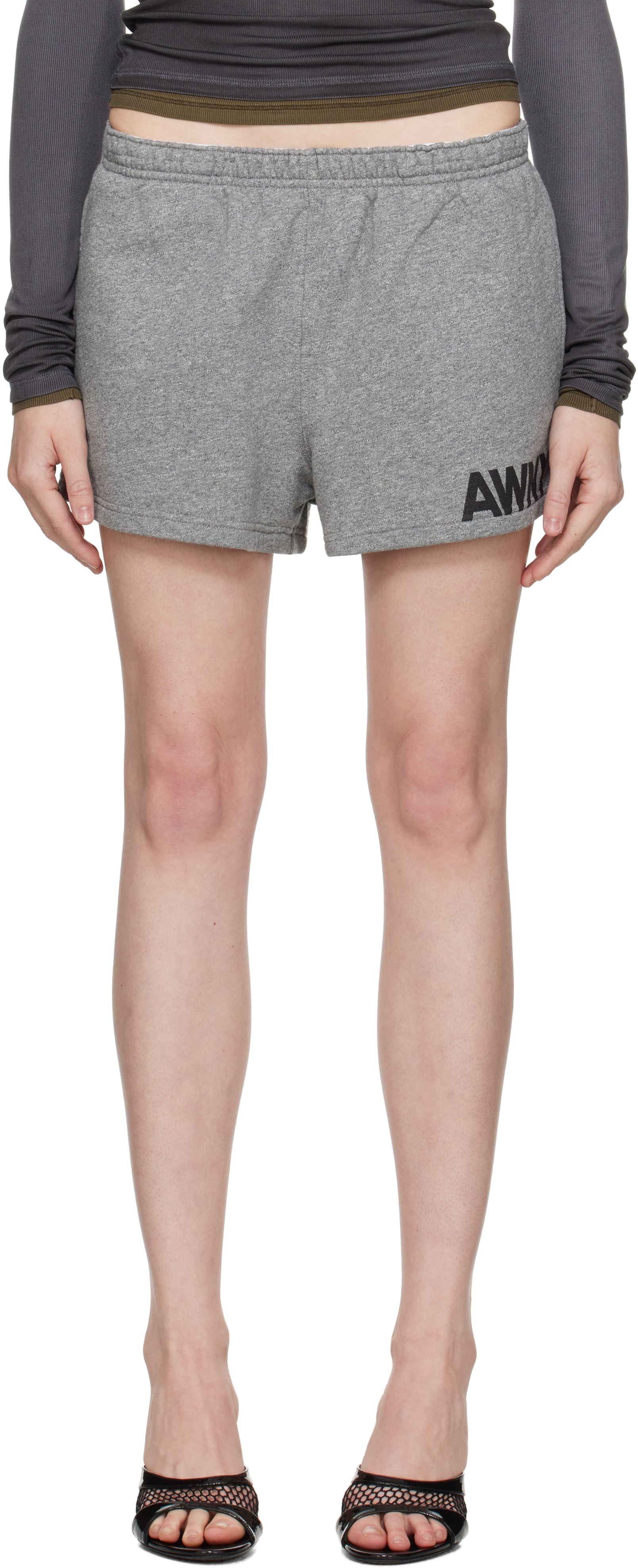 alexanderwang. t Gray Logo Cotton Running Shorts