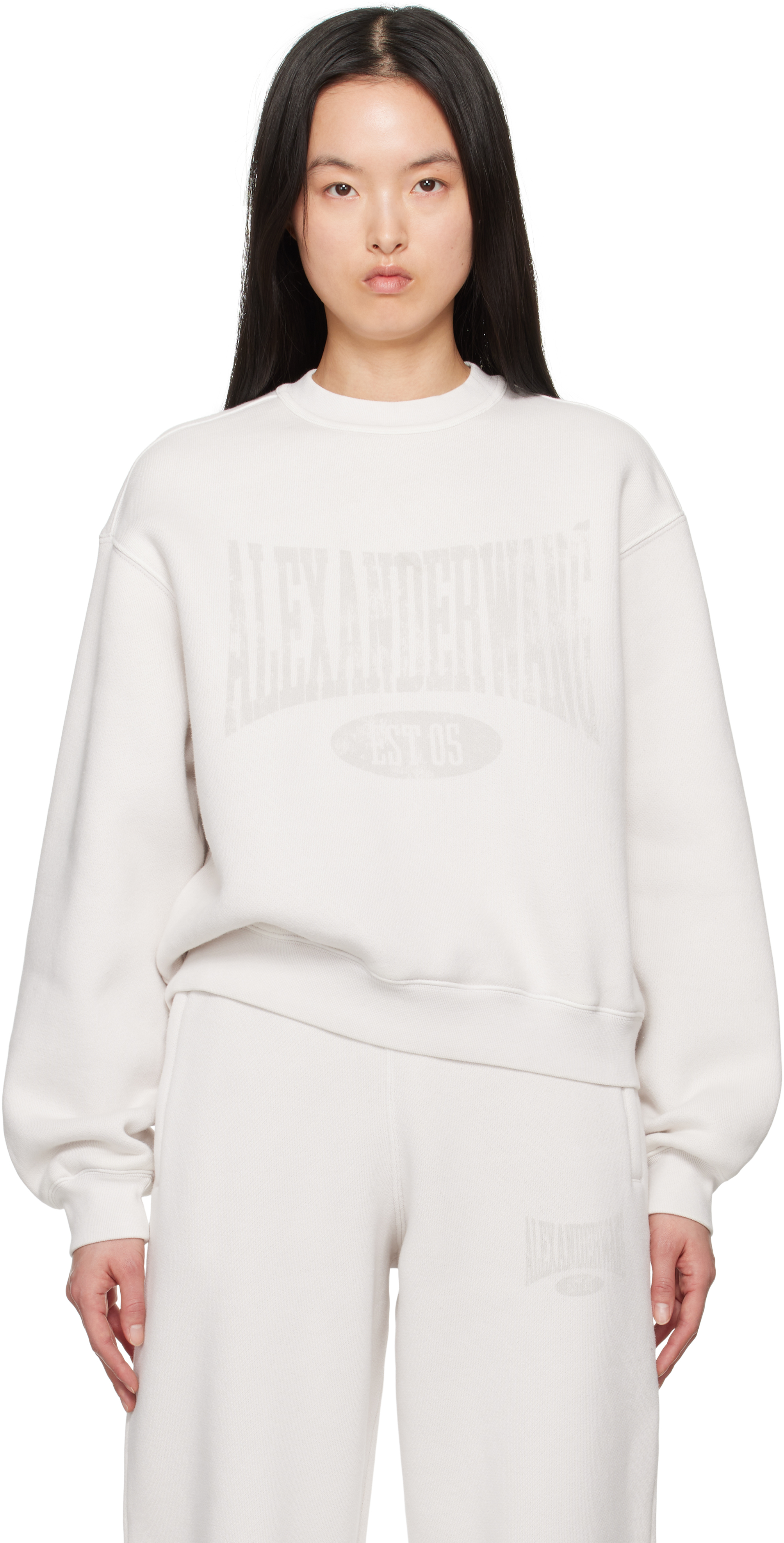 alexanderwang. t Black Distressed Logo Sweatshirt