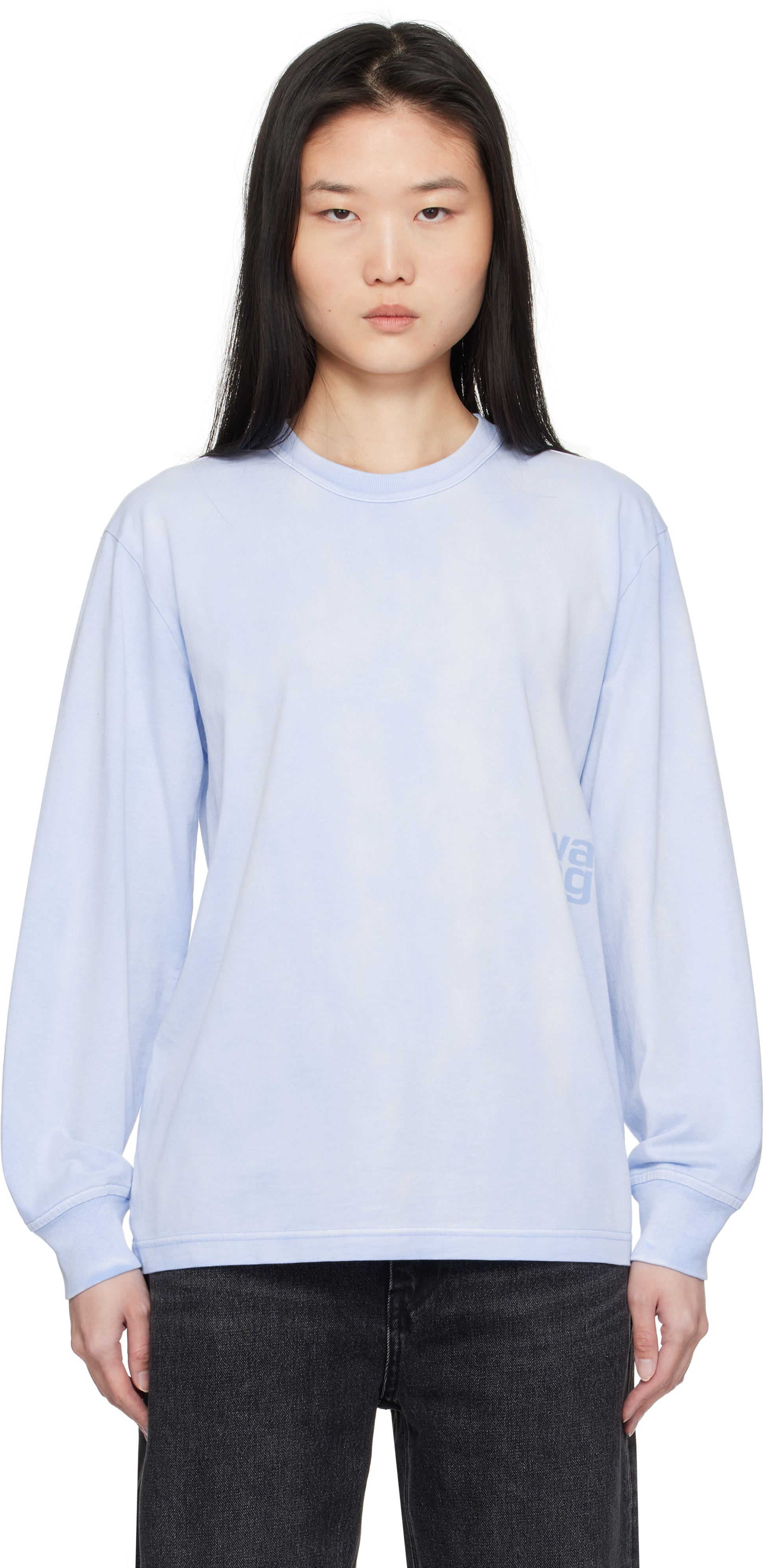 関税送料込み【Alexander Wang】ブルー パフロゴ Tシャツ alexanderwang.tのブルー パフロゴ Tシャツがセール中