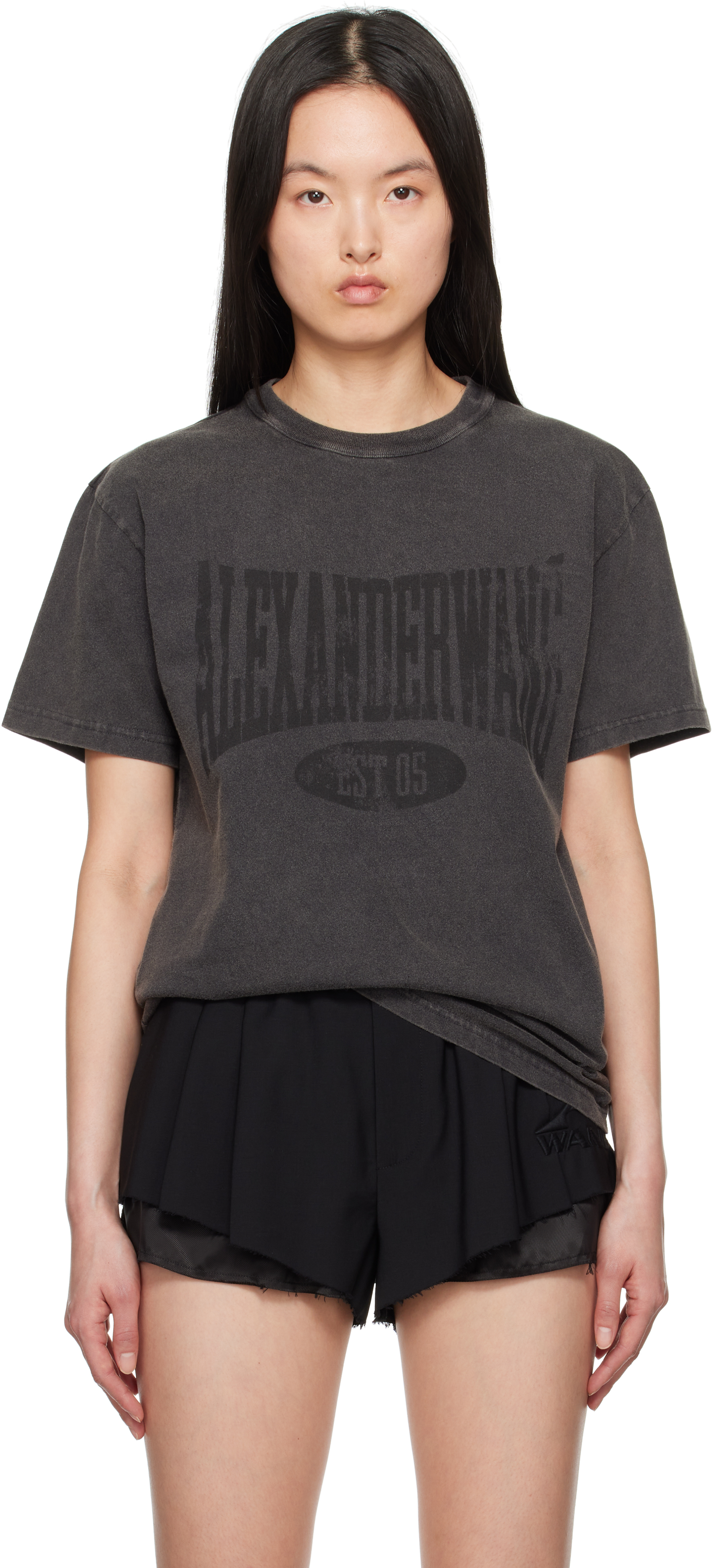 Tシャツ・カットソー Alexander Wang DISTRESSED LOGO T-SHIRT alexander wang - DISTRESSED LOGO SHORT SLEEVE TEE / コットン