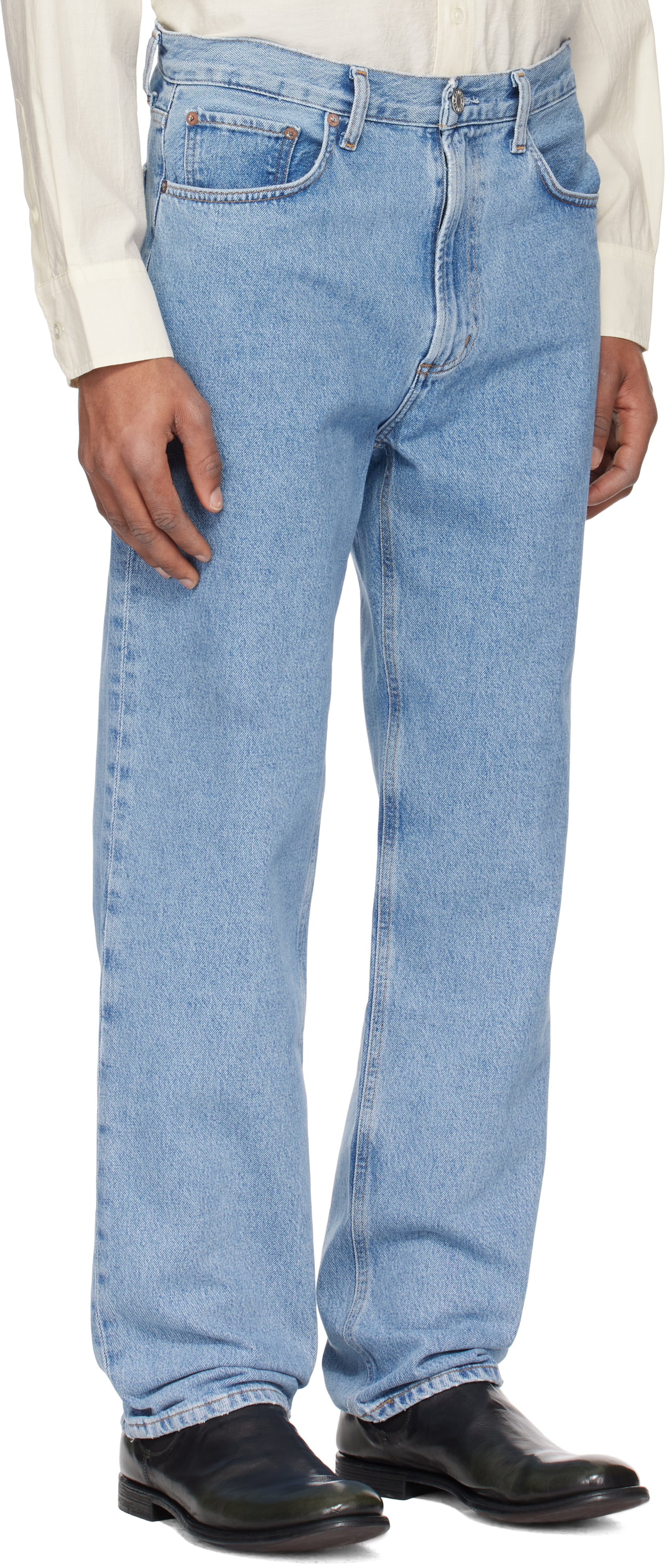 Agolde Black Waldon Jeans In Blue