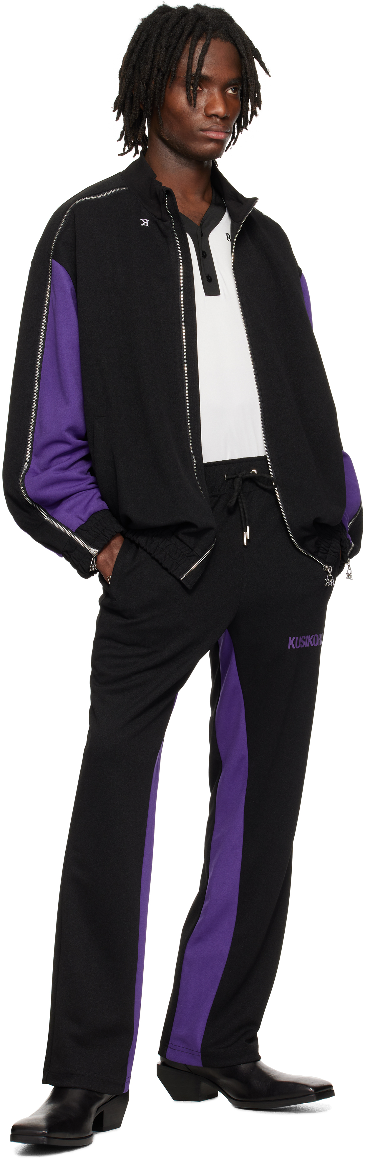 Kusikohc Black Suite Track Pants In Black