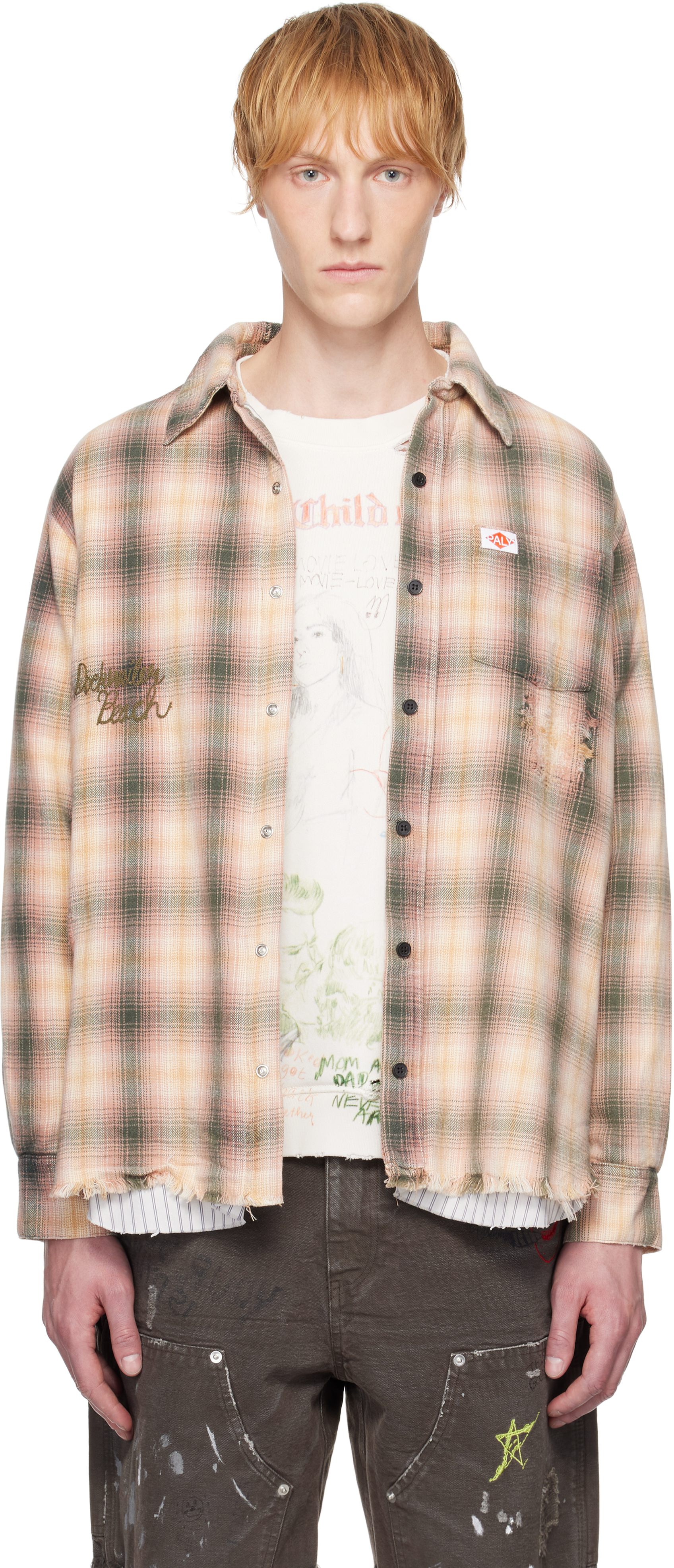 Tan & Pink 'Dockweiler' Flannel Overshirt