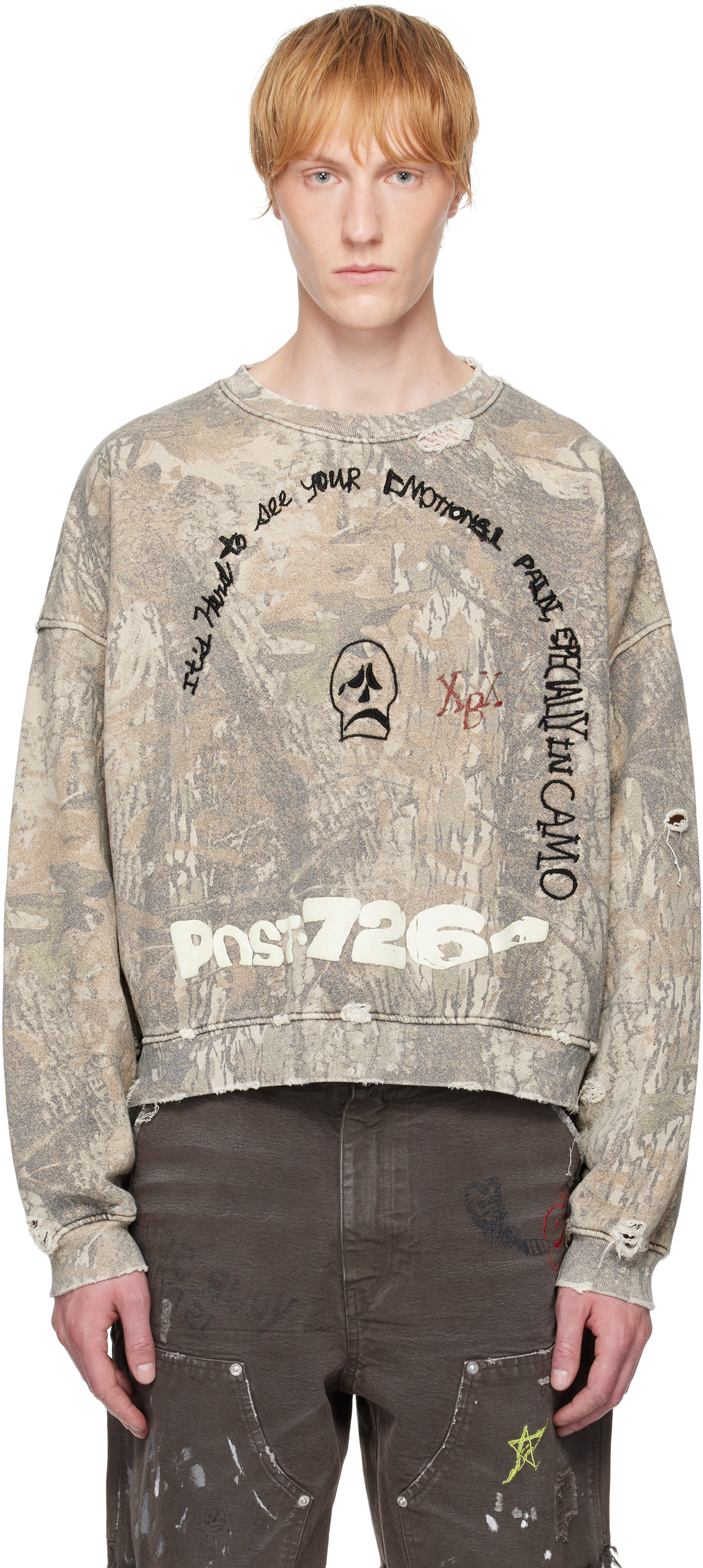 Khaki 'Emotional Pain' Camo Sweatshirt