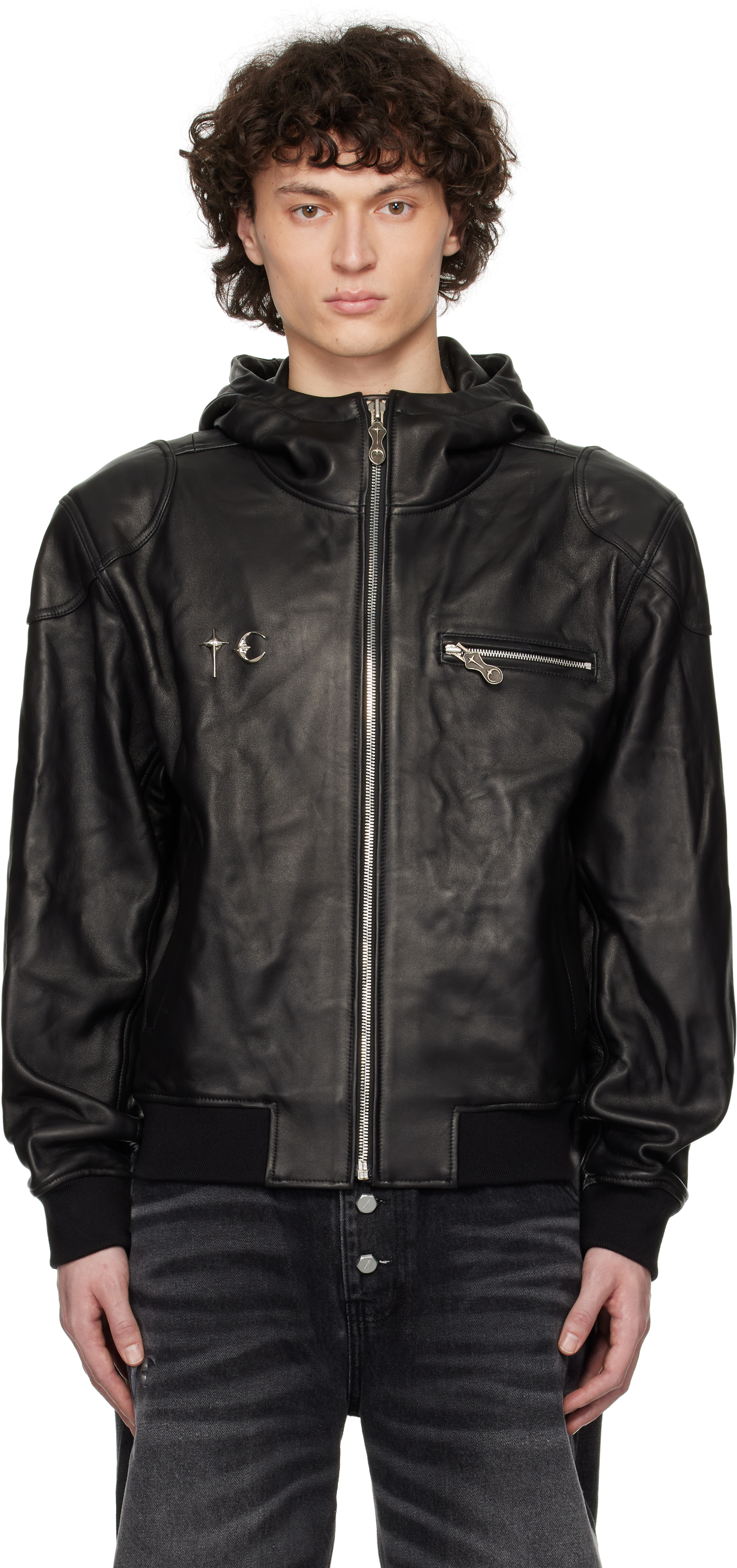 Black Slim Rock Leather Jacket