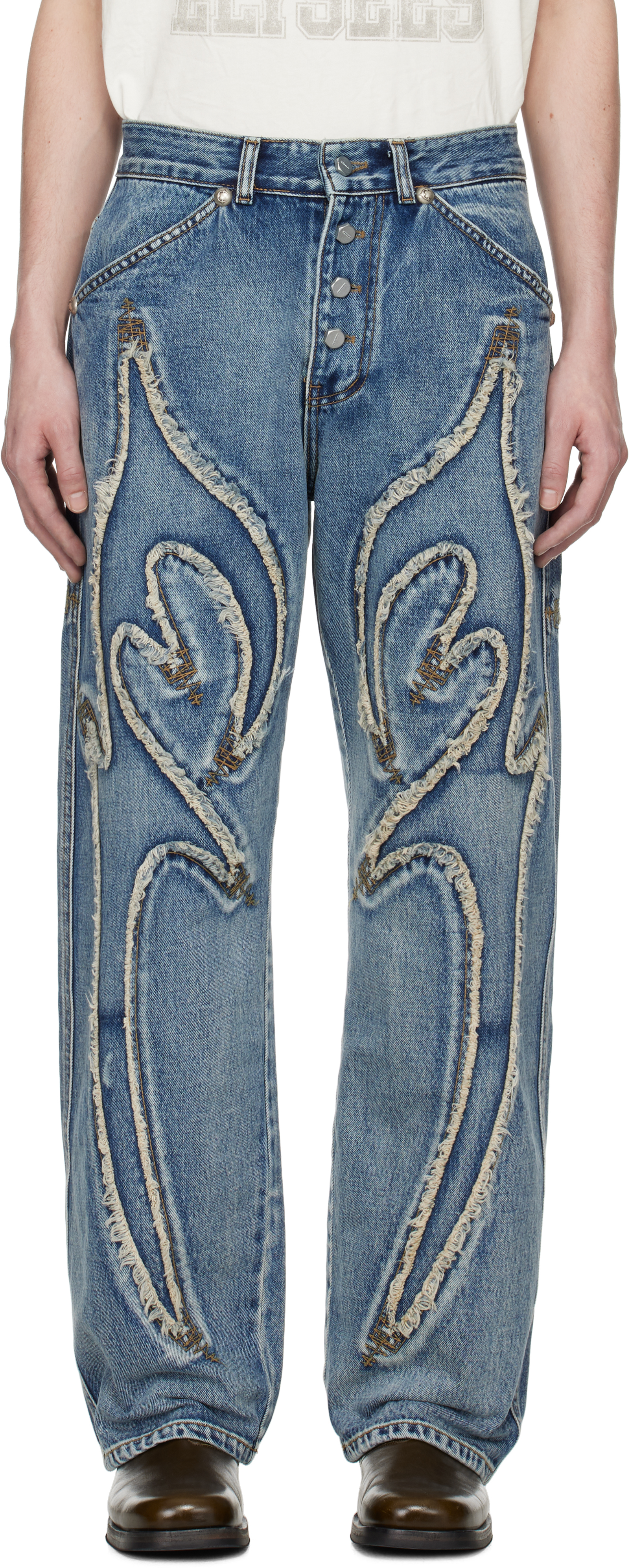 Blue Frayed Jeans