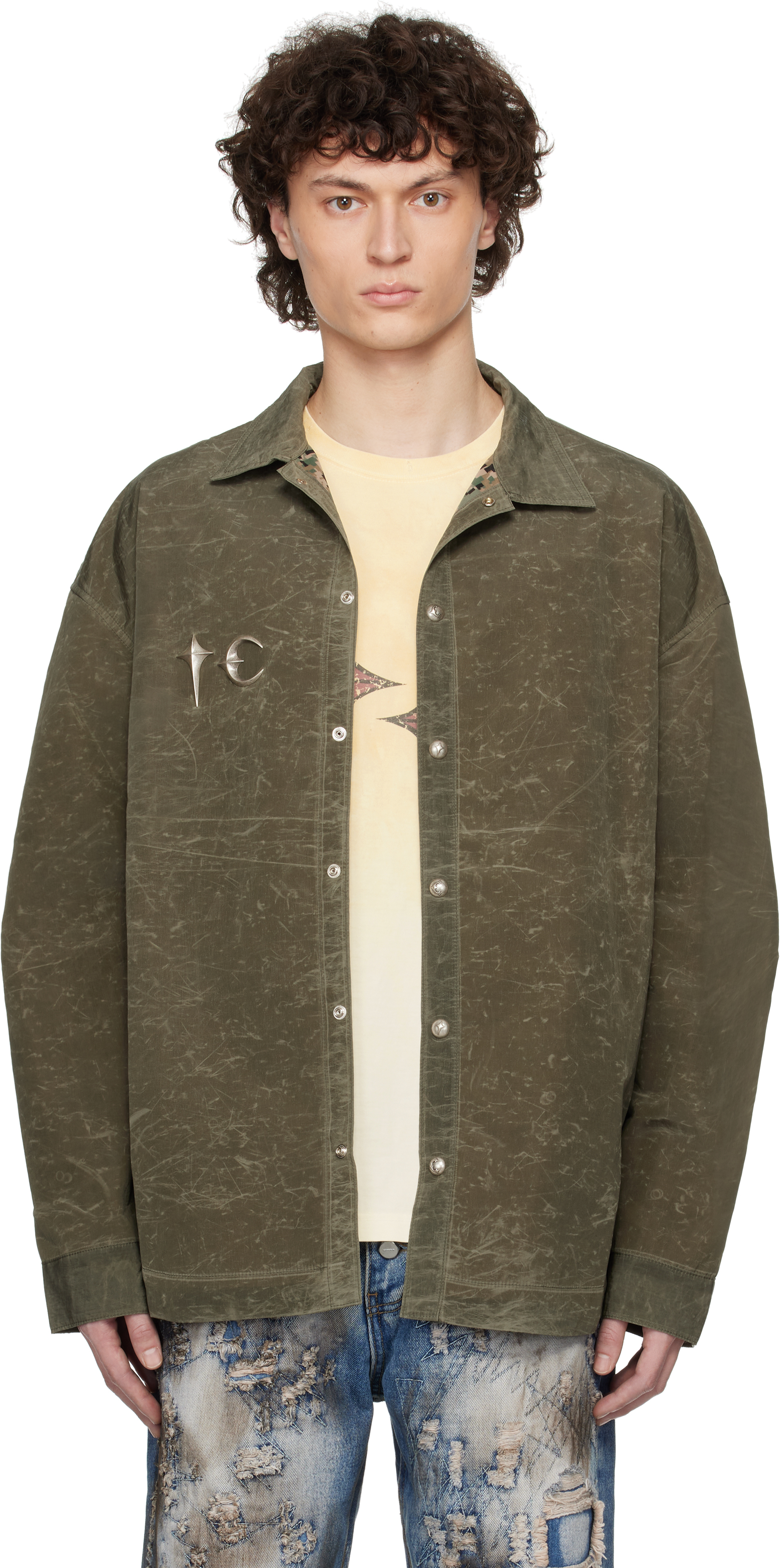 Khaki Scarred Officer Shirt
