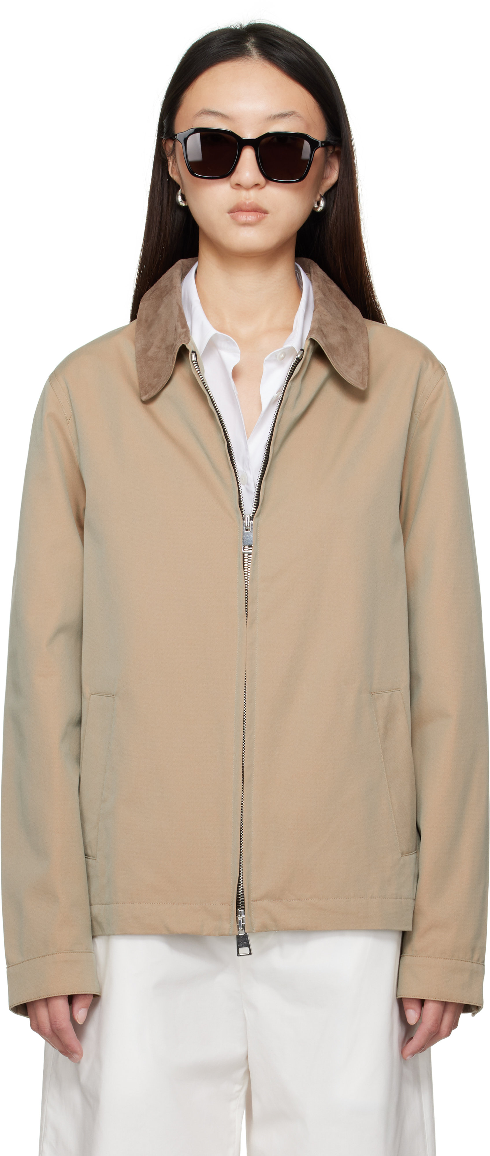 Meta Campania Collective Beige Owen Cotton Tonic Coaching Jacket