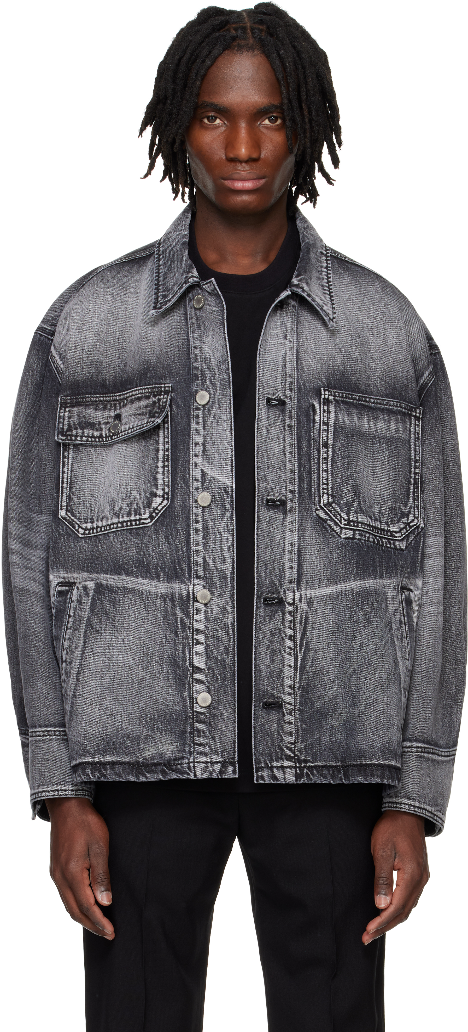 Gray Work Denim Jacket