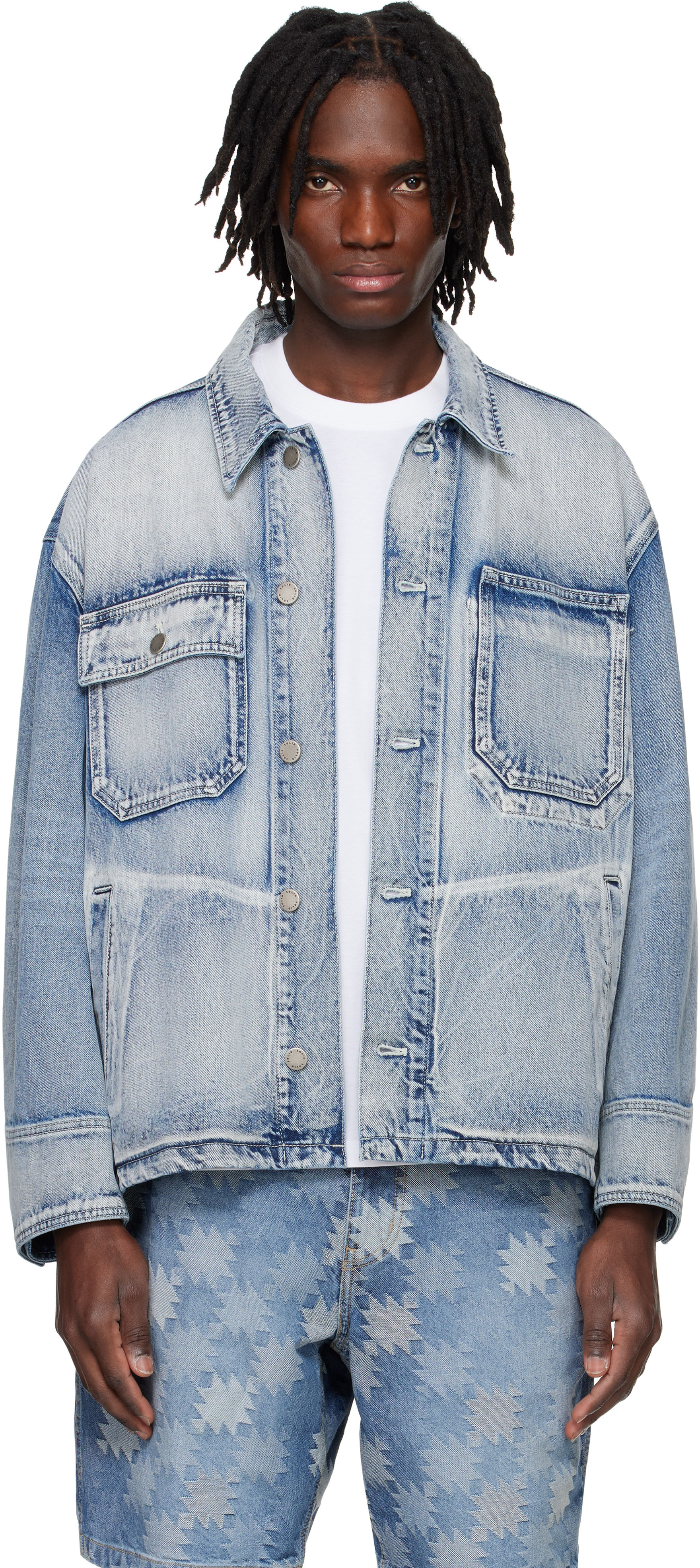 【関税込み】Solid Homme ブルー 刺繍 スウェットシャツ AZUL HOME】ワンポイントクマ刺繍スウェット｜MEN｜251GAH80