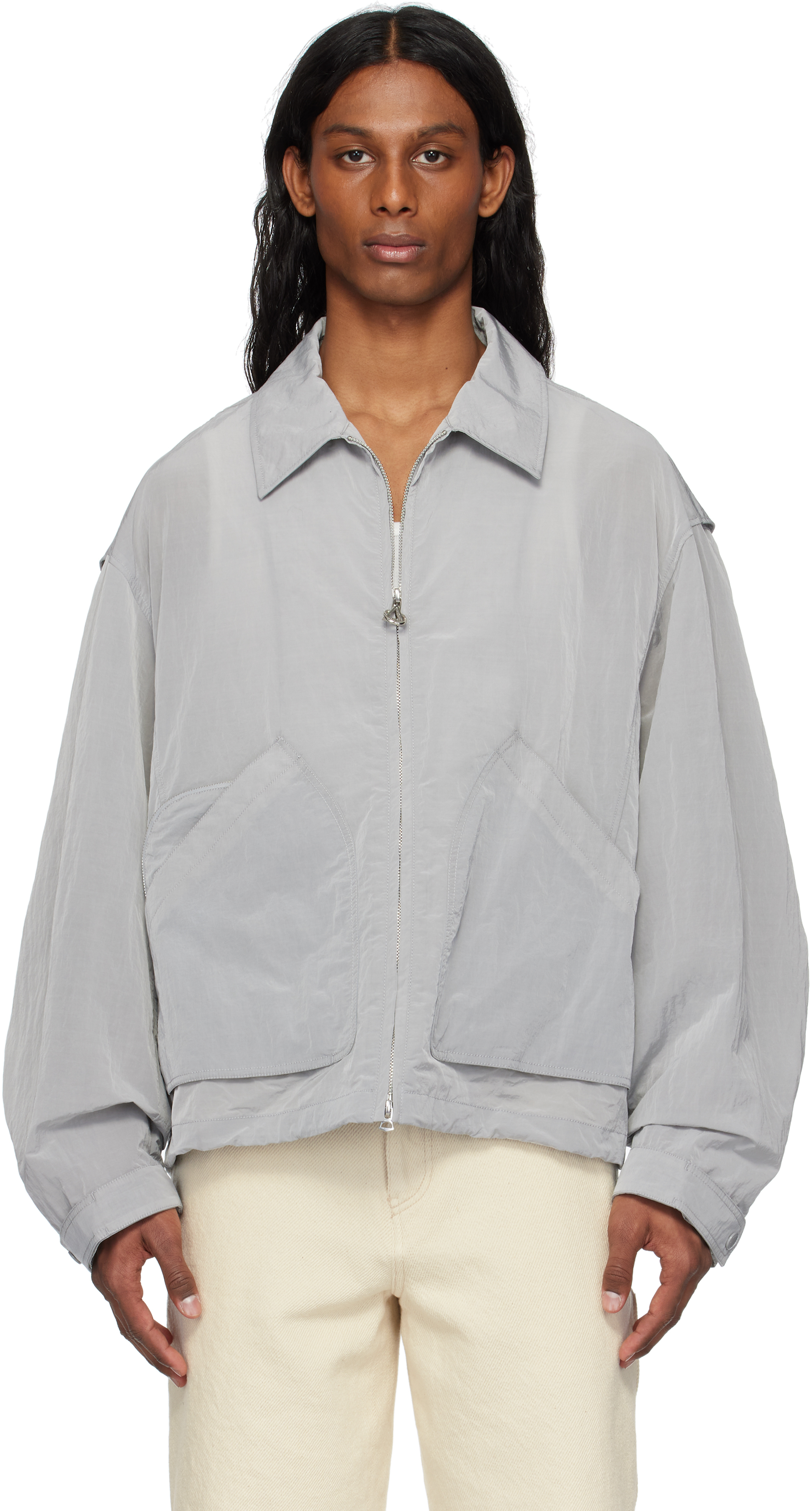 Gray Zipper Light Jacket