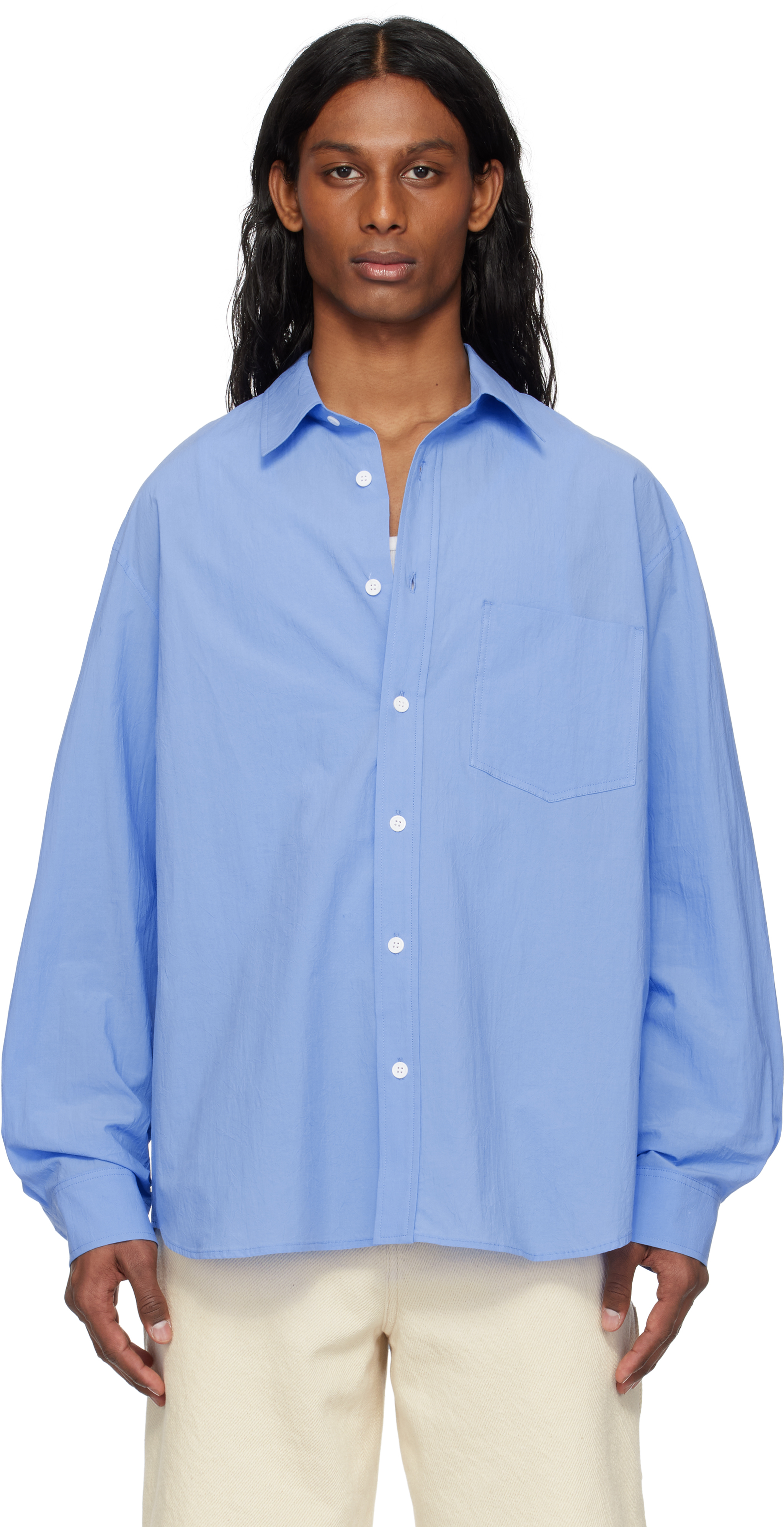 White 'Solid' Back Logo Applique Shirt
