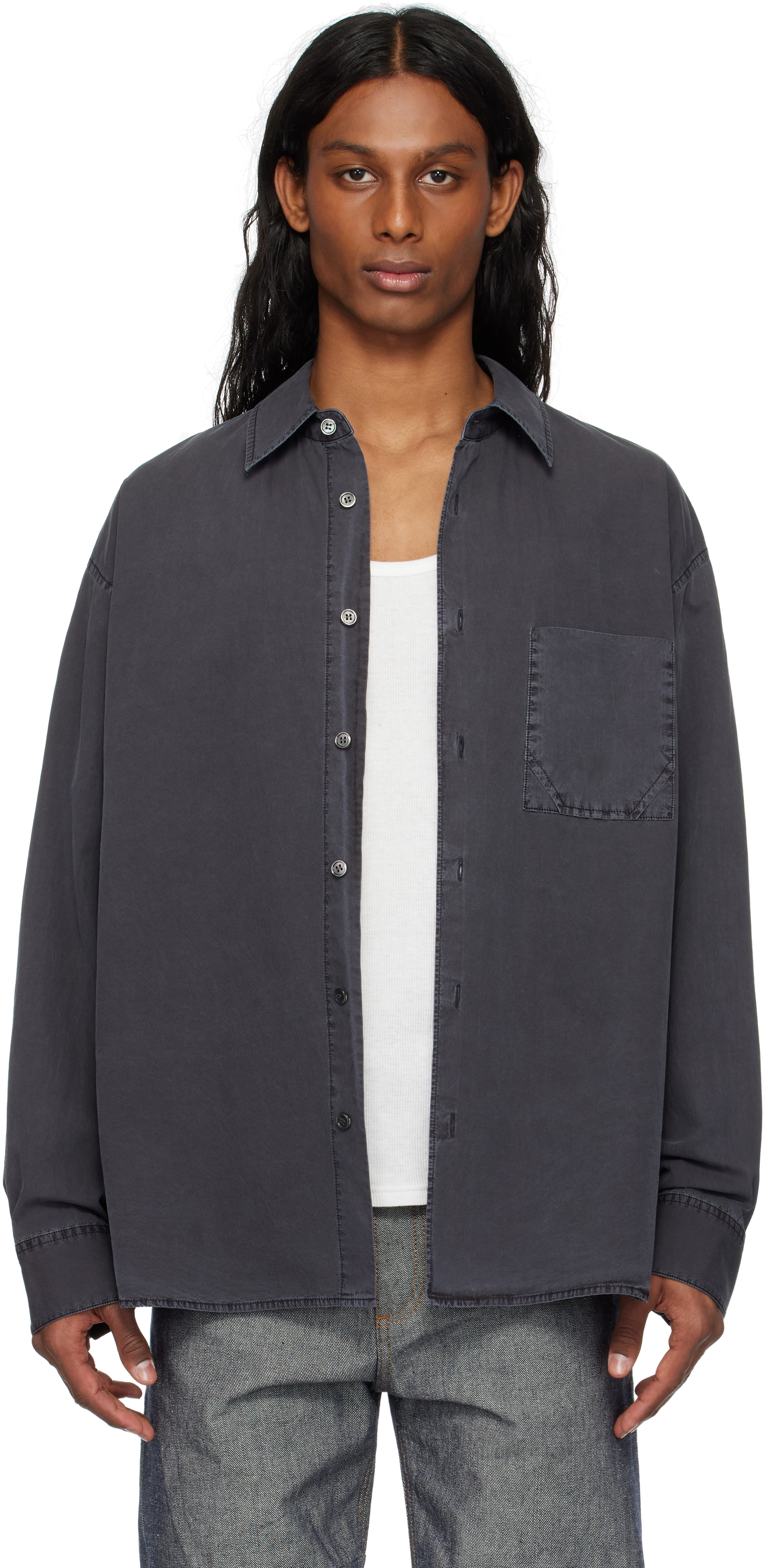 Black Cotton Poplin Shirt