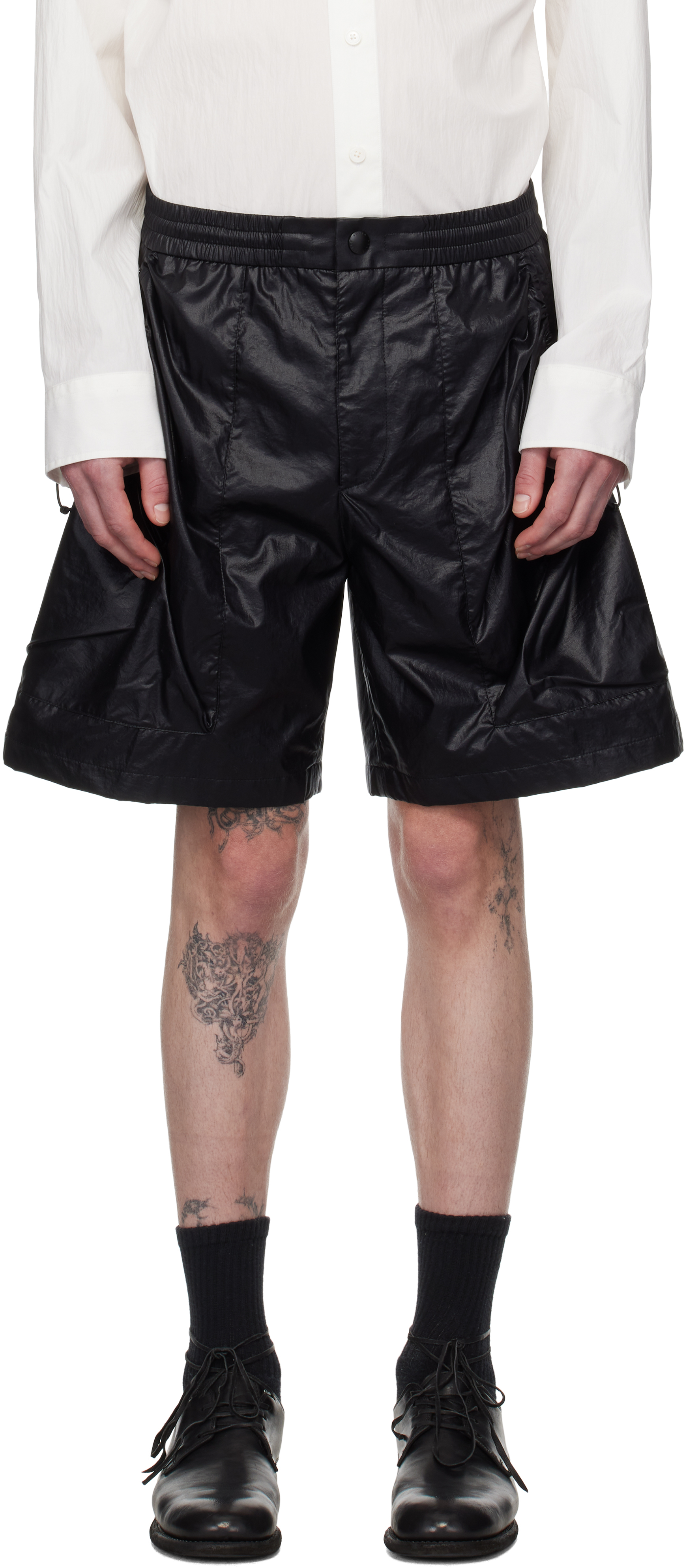 Black Coated Shorts