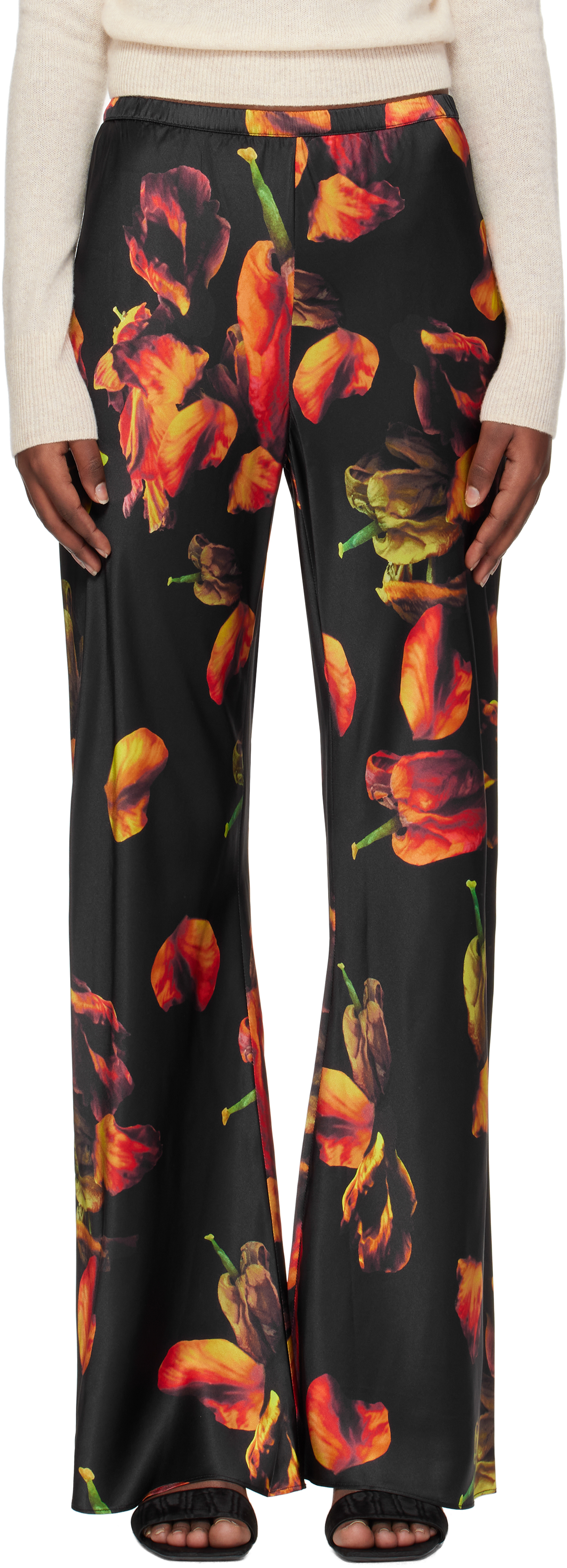 Multicolor Bias Cut Lounge Pants