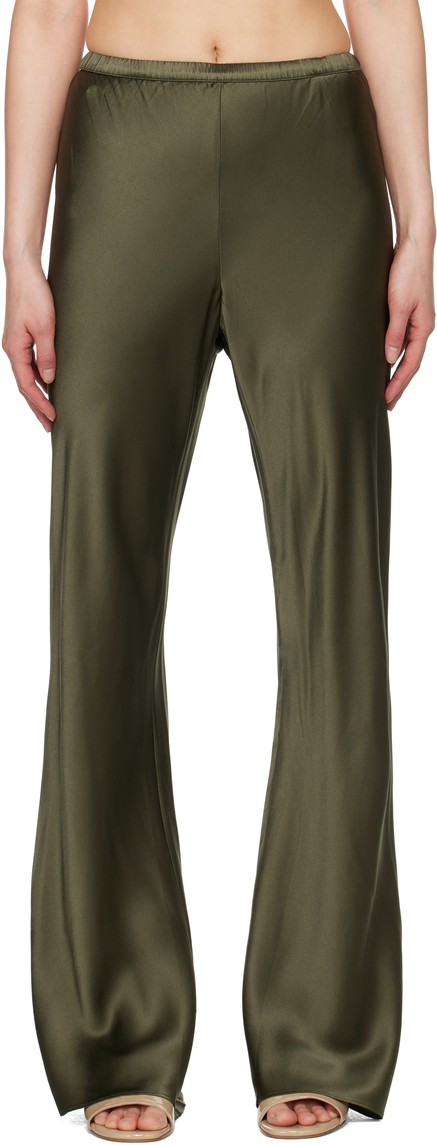 Green Bias Cut Lounge Pants