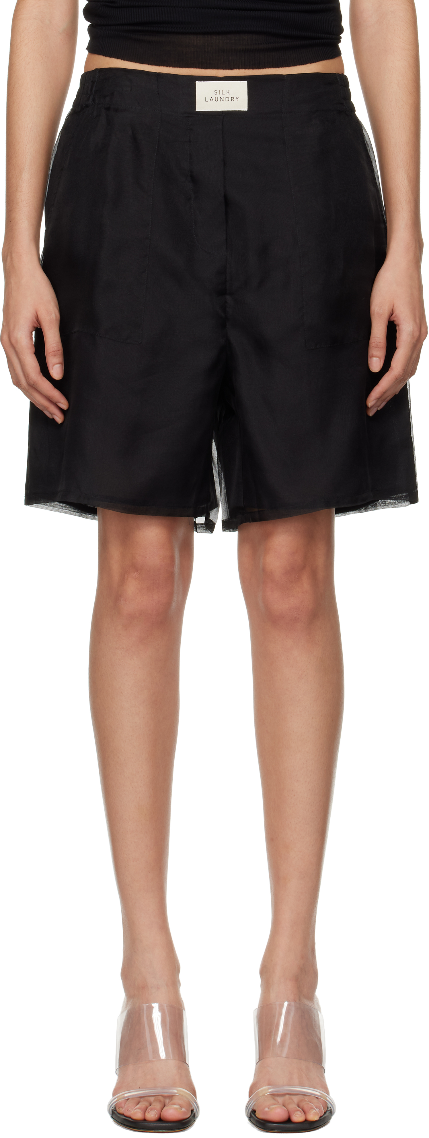 Black Organza Boxer Shorts