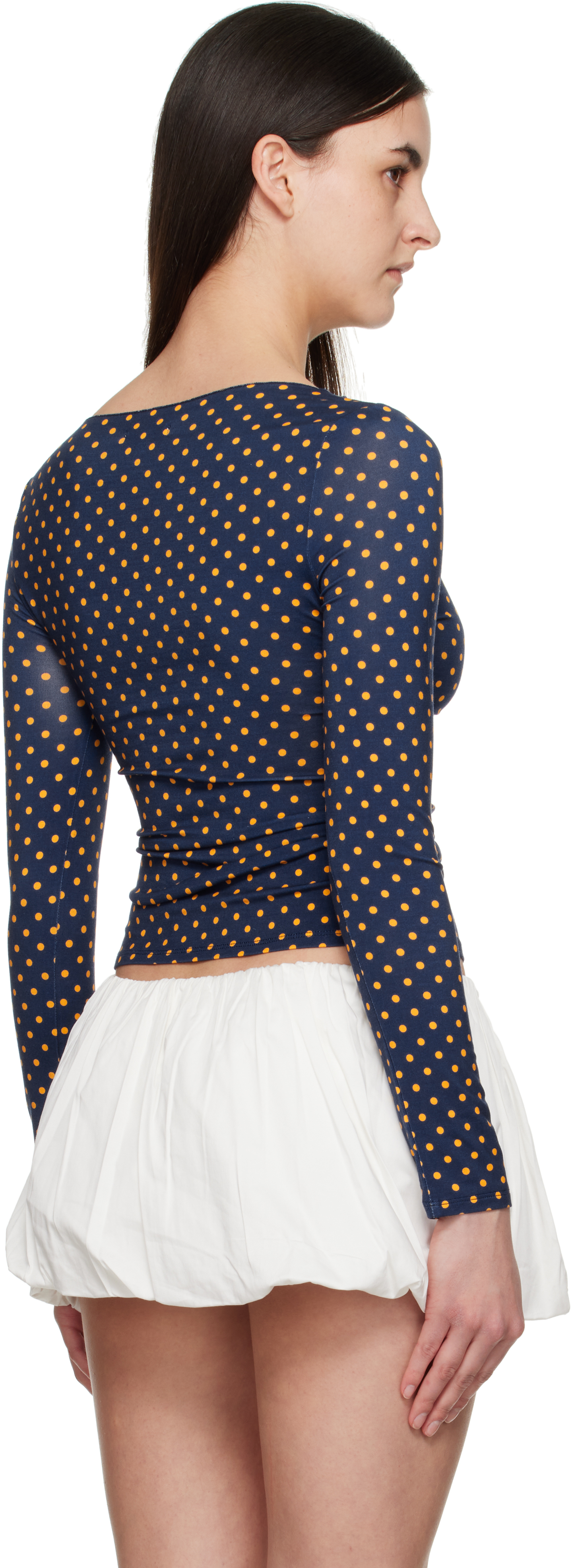 Shop Miaou Navy Amelia T-shirt In Polka Dot