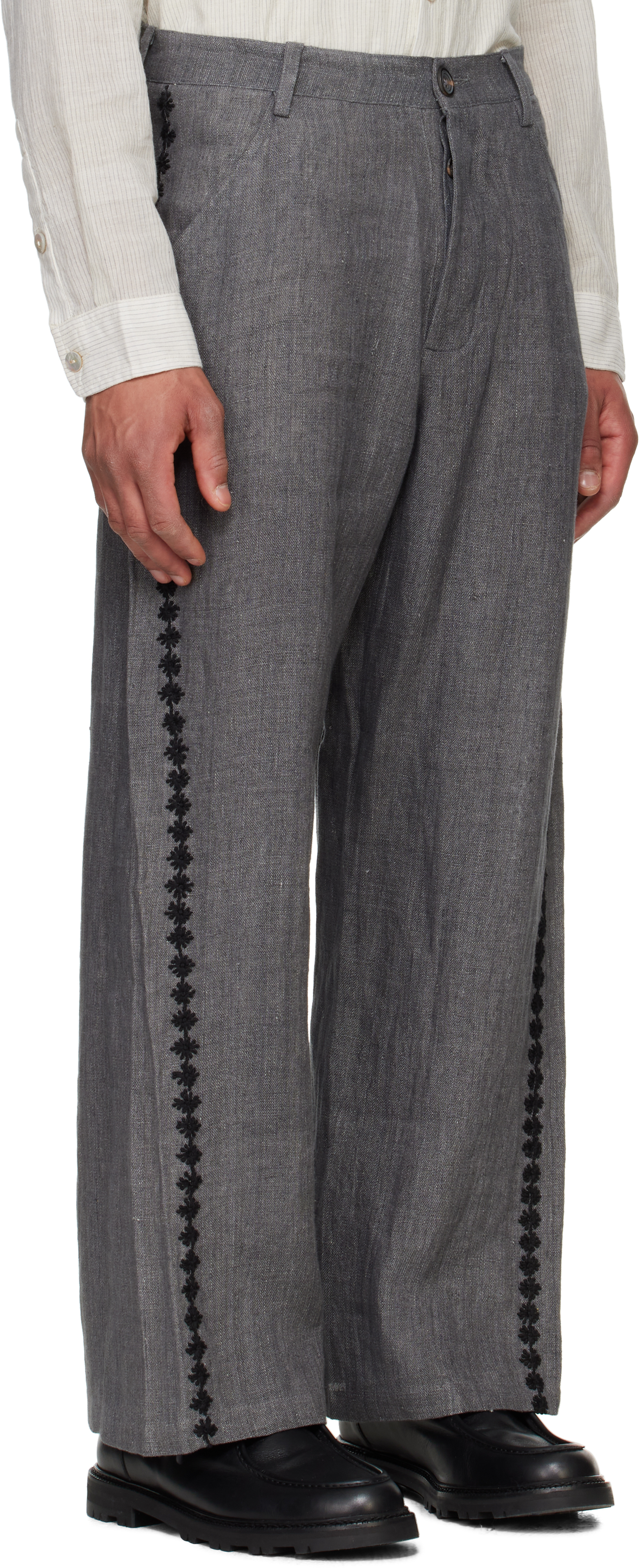 KARTIK RESEARCH GRAY WIDE LEG TROUSERS