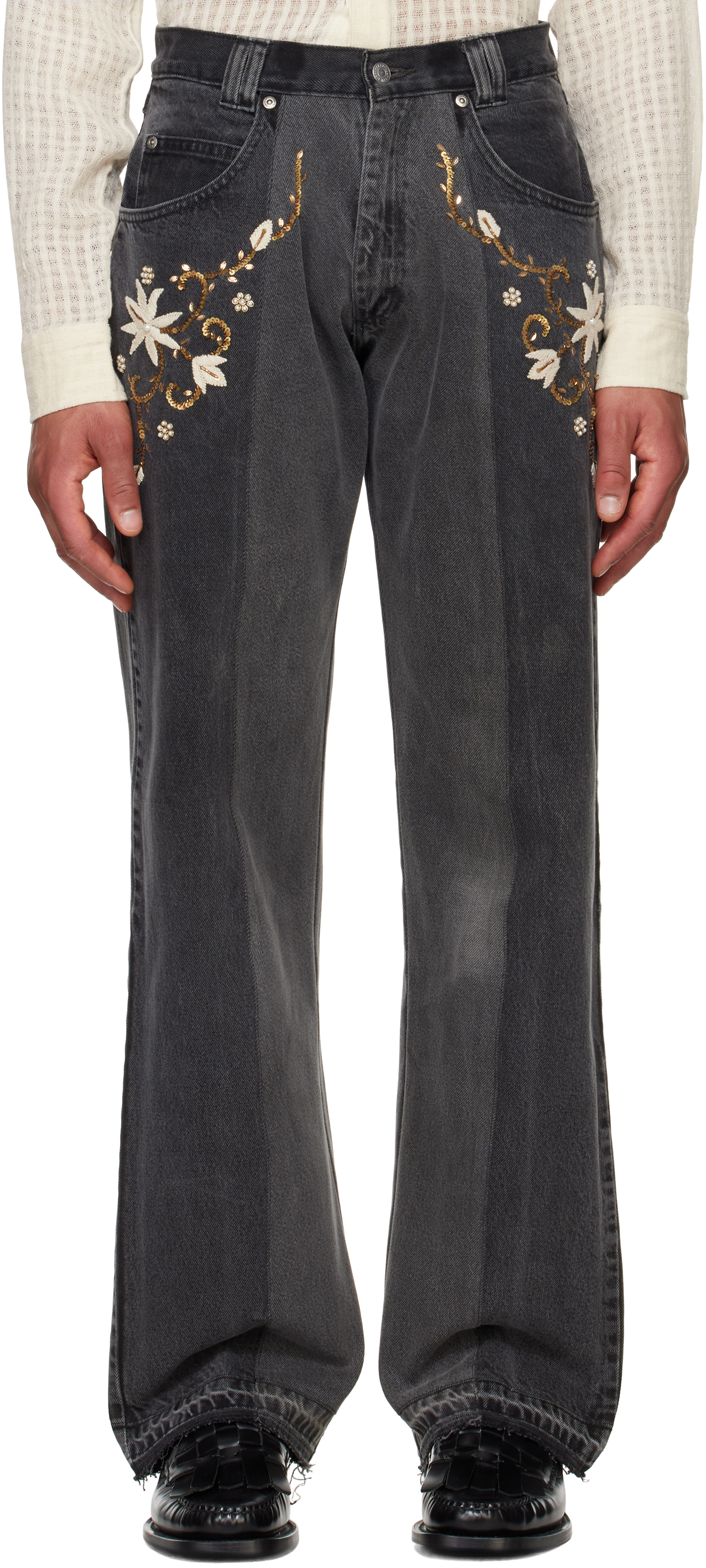 SSENSE Exclusive Black Two-Tone Jeans
