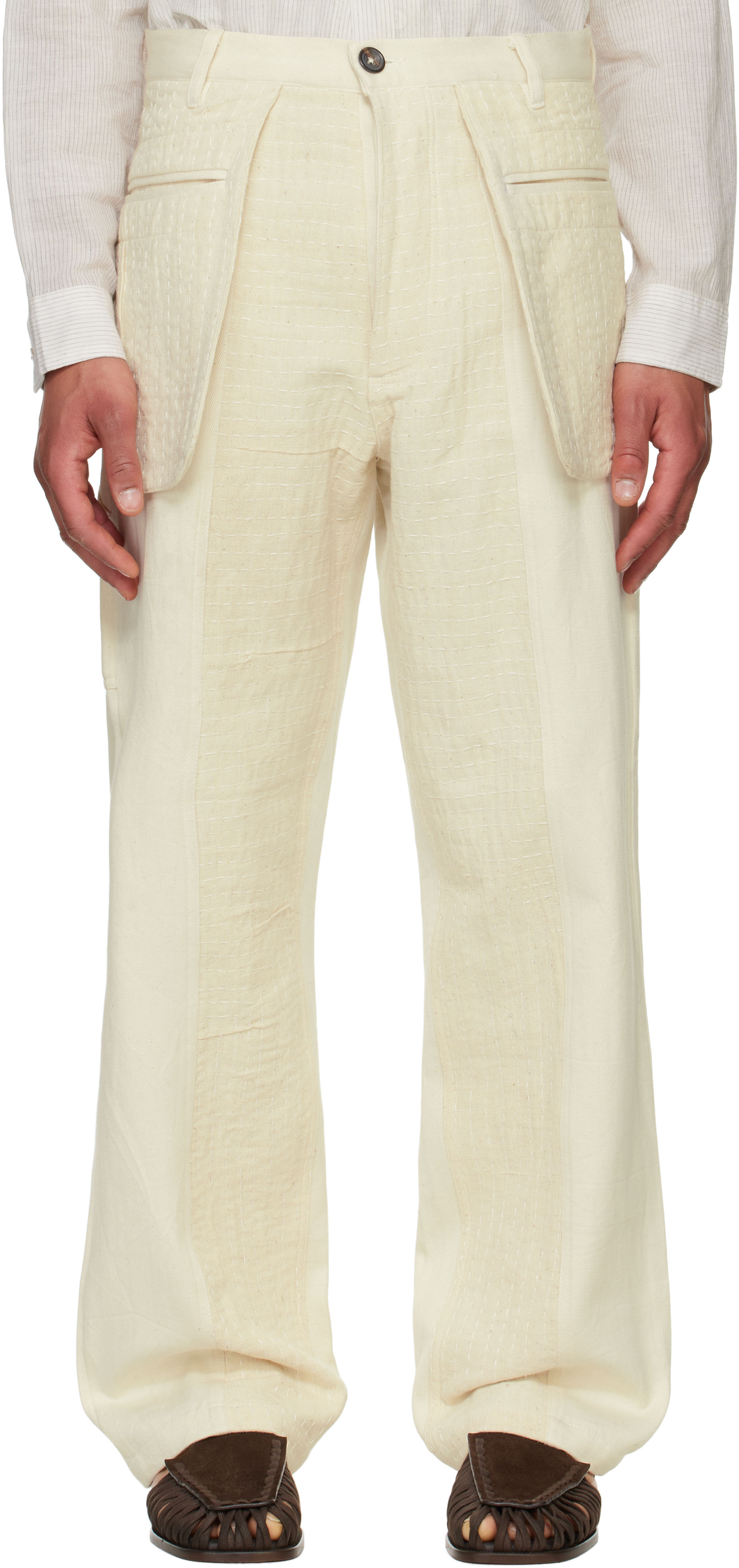 Kartik Research: Beige 3D Pocket Jeans | SSENSE Kartik Research: Beige 3D Pocket Jeans | SSENSE