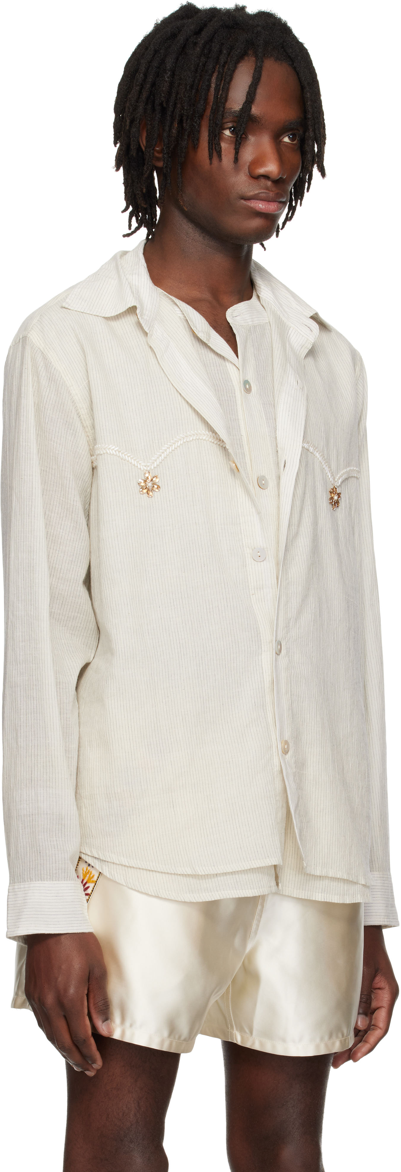 KARTIK RESEARCH OFF-WHITE DOUBLE LAYER SHIRT