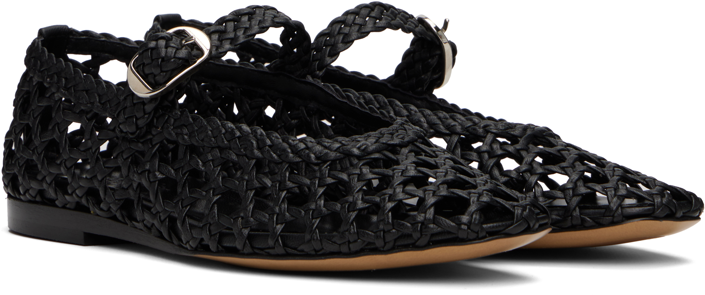 LE MONDE BERYL BLACK MARY JANE BALLERINA FLATS 