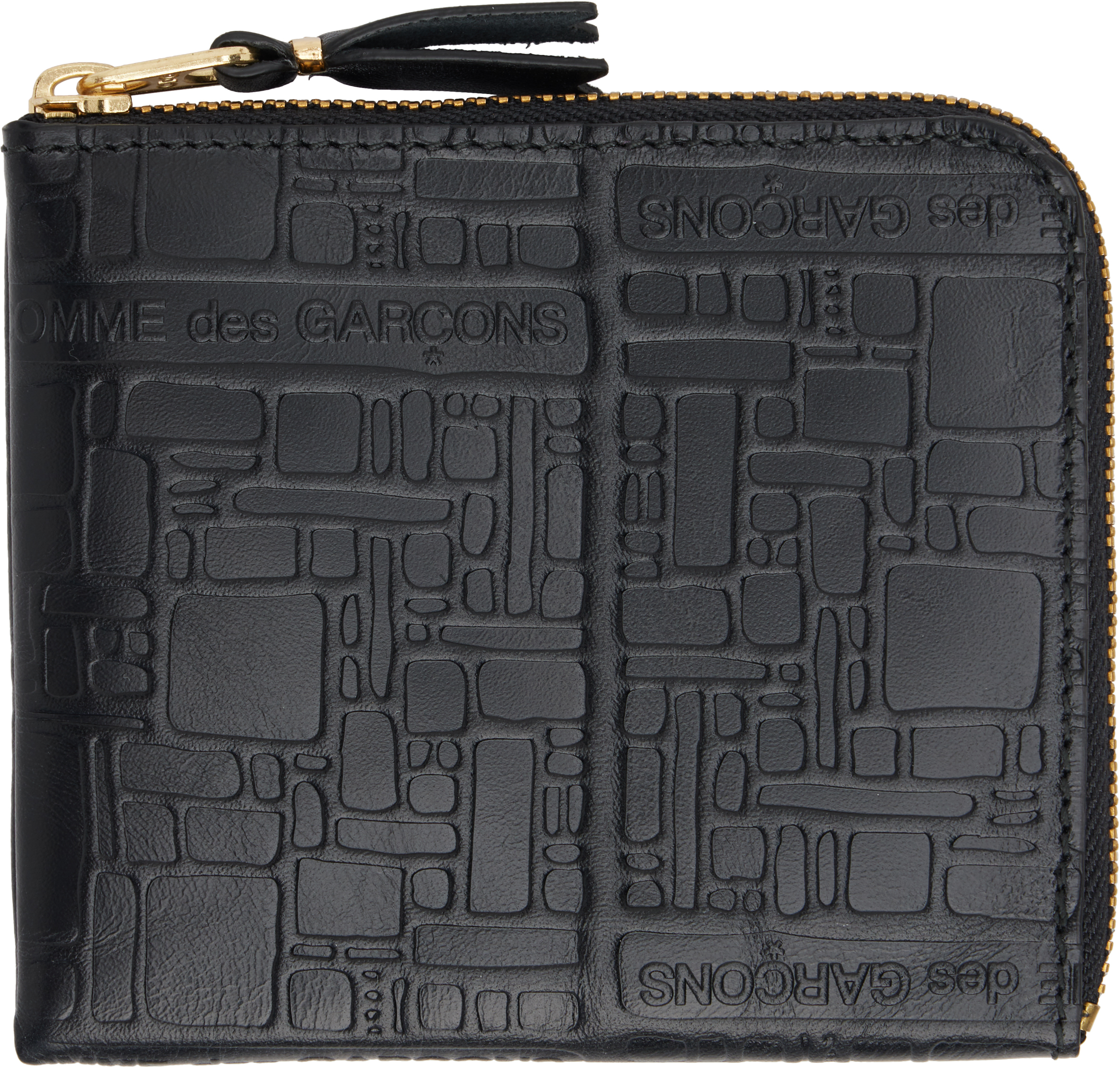 Black Embossed Logotype Wallet