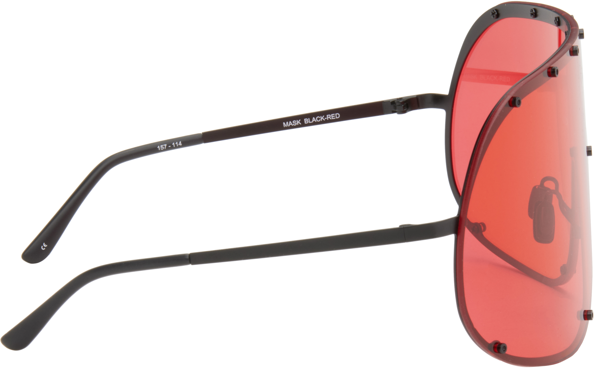 RICK OWENS BLACK & RED SHIELD SUNGLASSES