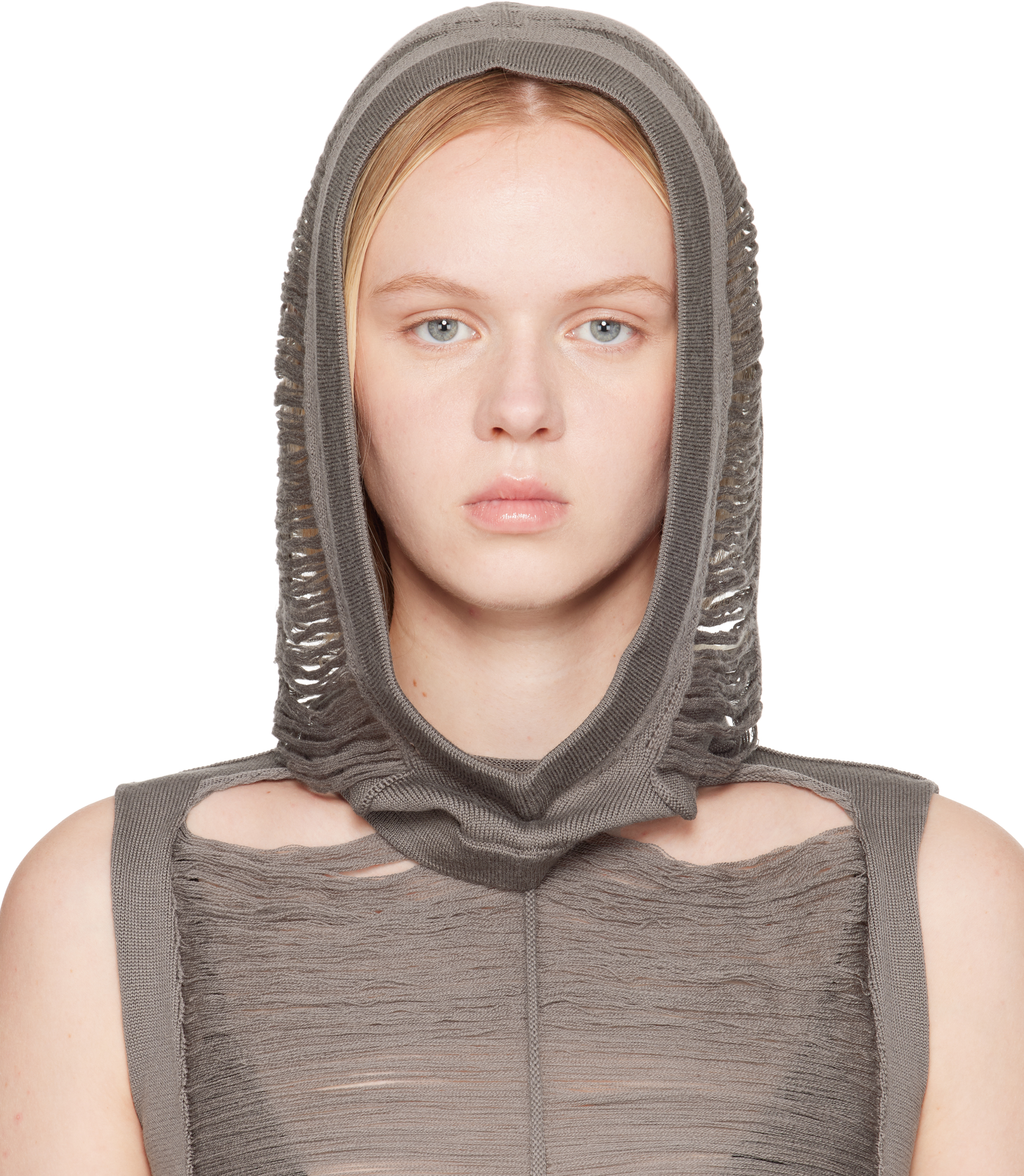 【関税込み】Rick Owens グレー Hollywood Jera フード Rick Owens: Gray Hollywood Jera Hood | SSENSE