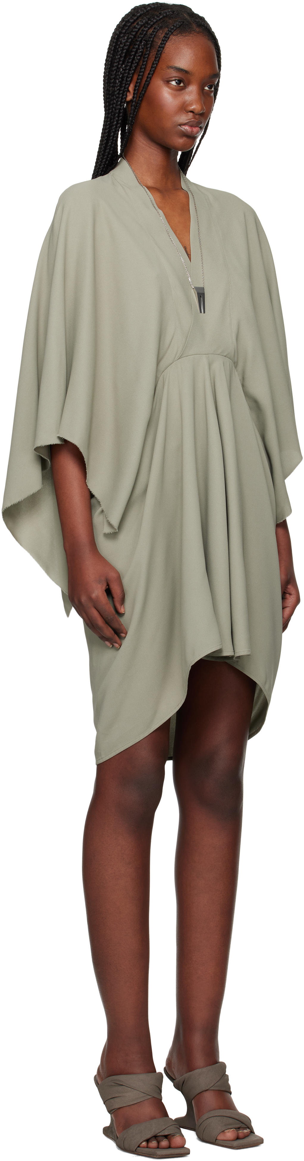 Rick Owens Half Moon Mini Dress In 15 Celadon