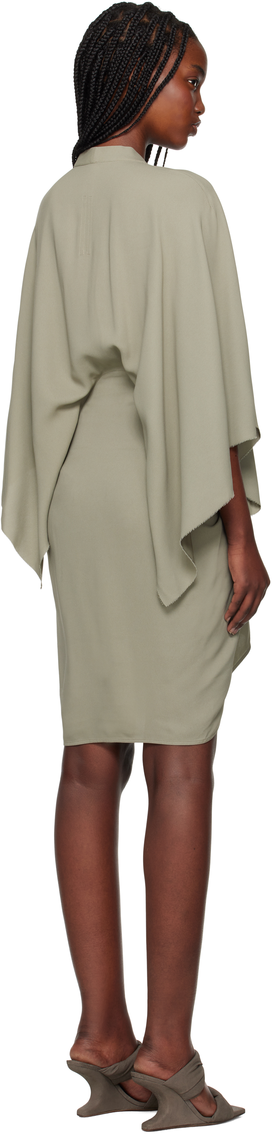 Rick Owens Half Moon Mini Dress In 15 Celadon
