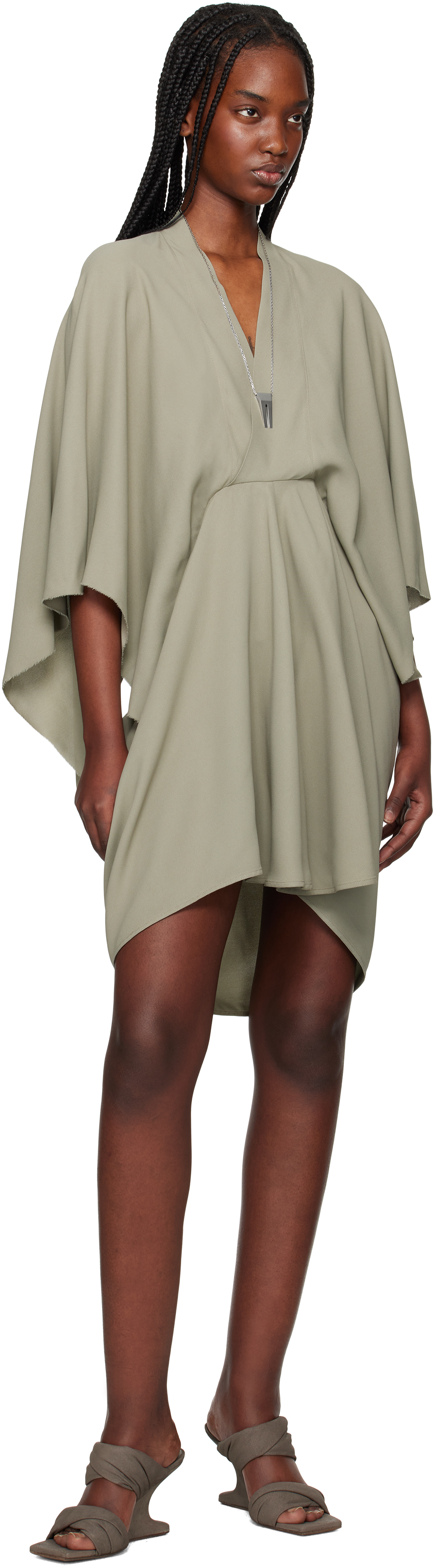 Rick Owens Half Moon Mini Dress In 15 Celadon