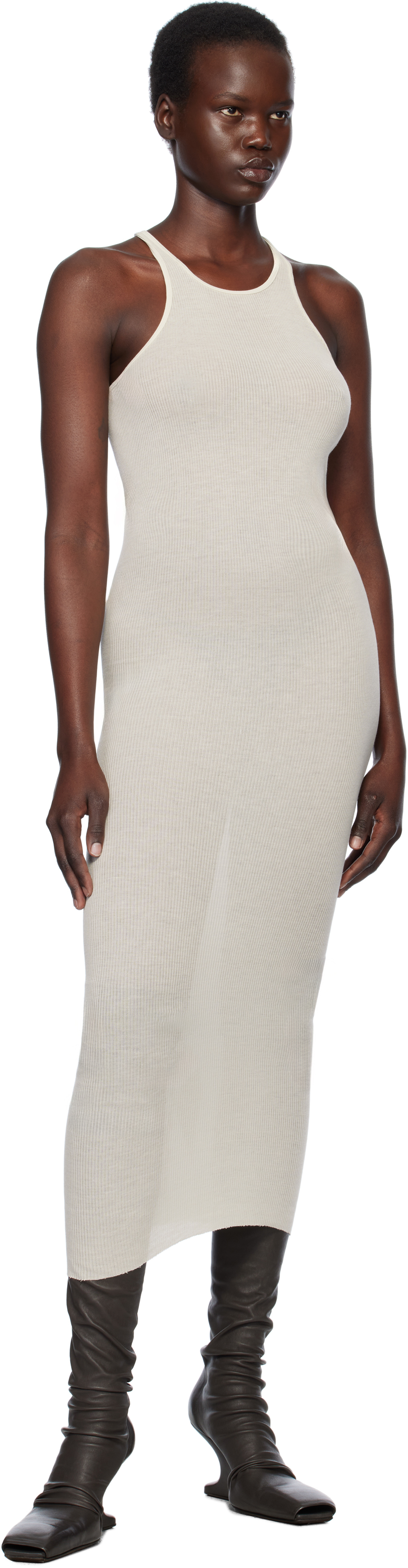 Rick Owens Off-white Hollywood Tank Maxi Dress In 41 Dinge
