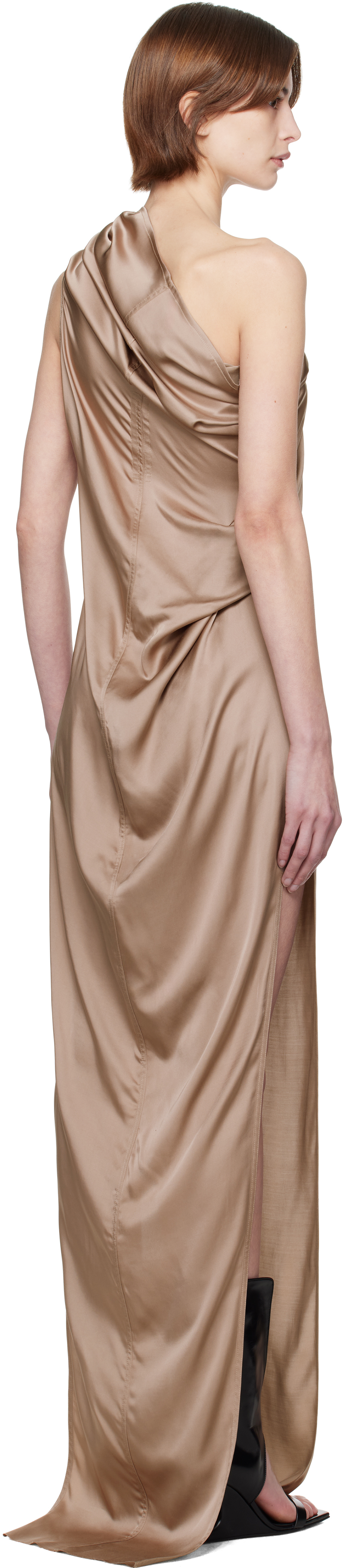 Rick Owens Taupe Hollywood Athena Arrowhead Maxi Dress In 64 Flesh