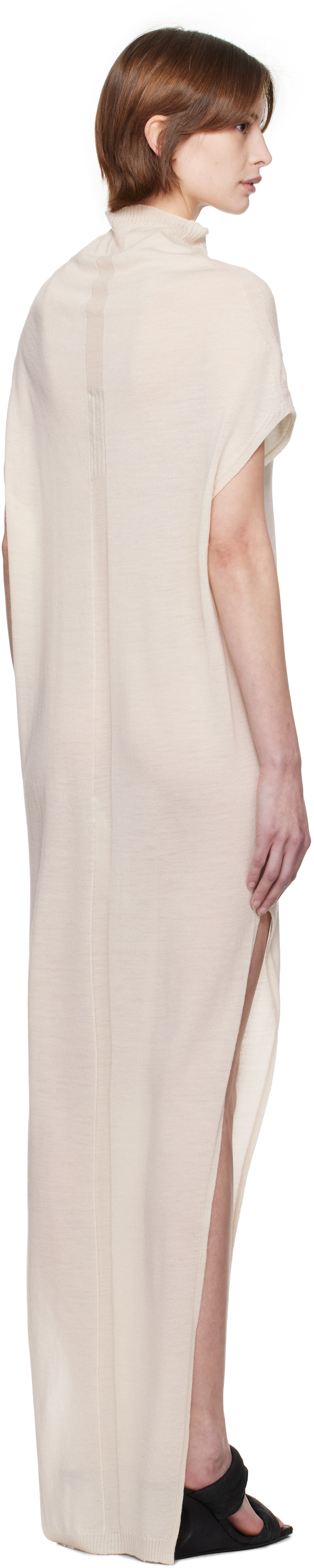 Rick Owens Off-white Hollywood Crater Maxi Dress In 41 Dinge