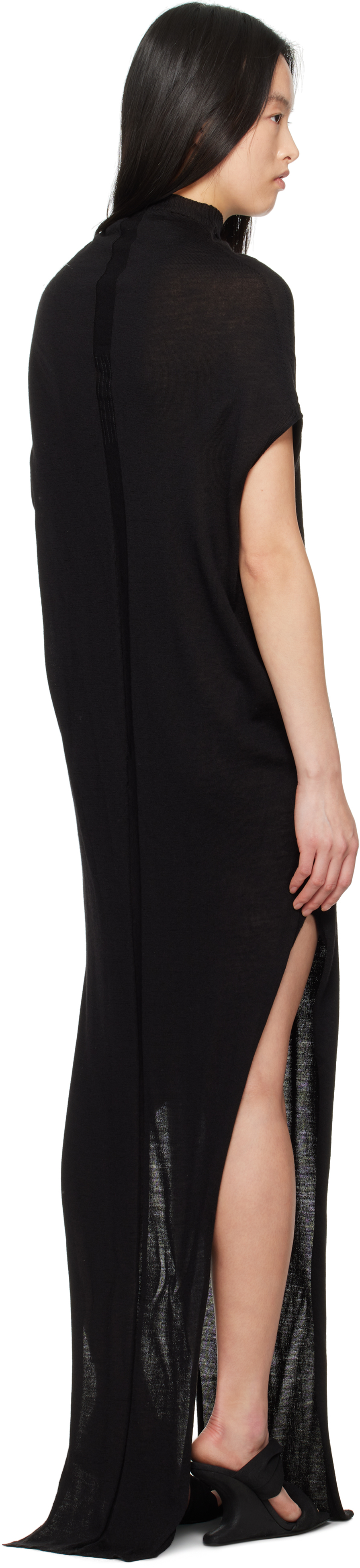 Rick Owens Black Hollywood Sl Crater Maxi Dress In 09 Black