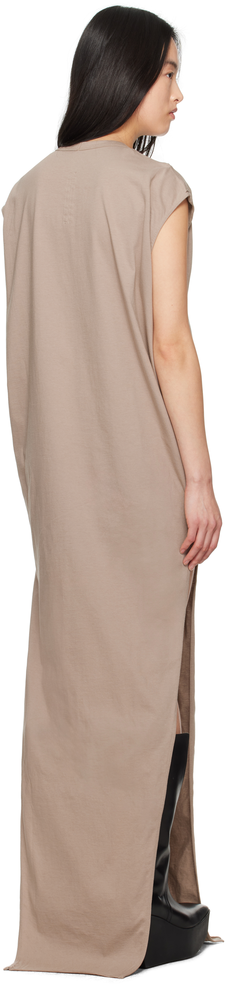 Rick Owens Taupe Hollywood Arrowhead Maxi Dress In 64 Flesh
