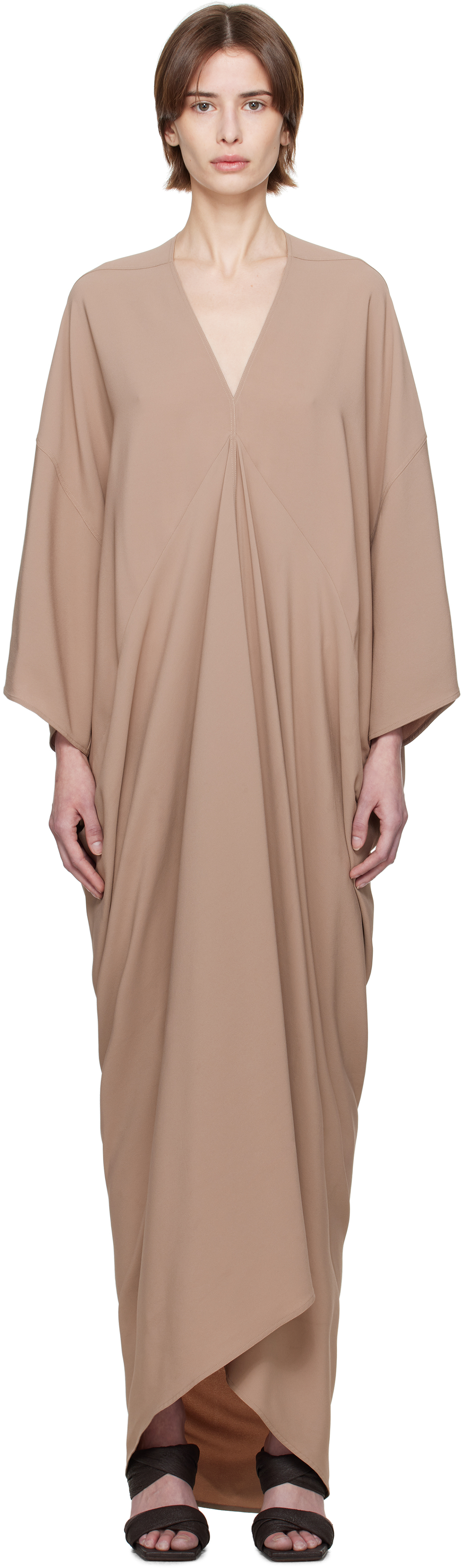 Rick Owens Taupe Hollywood Tommykite Maxi Dress In 64 Flesh