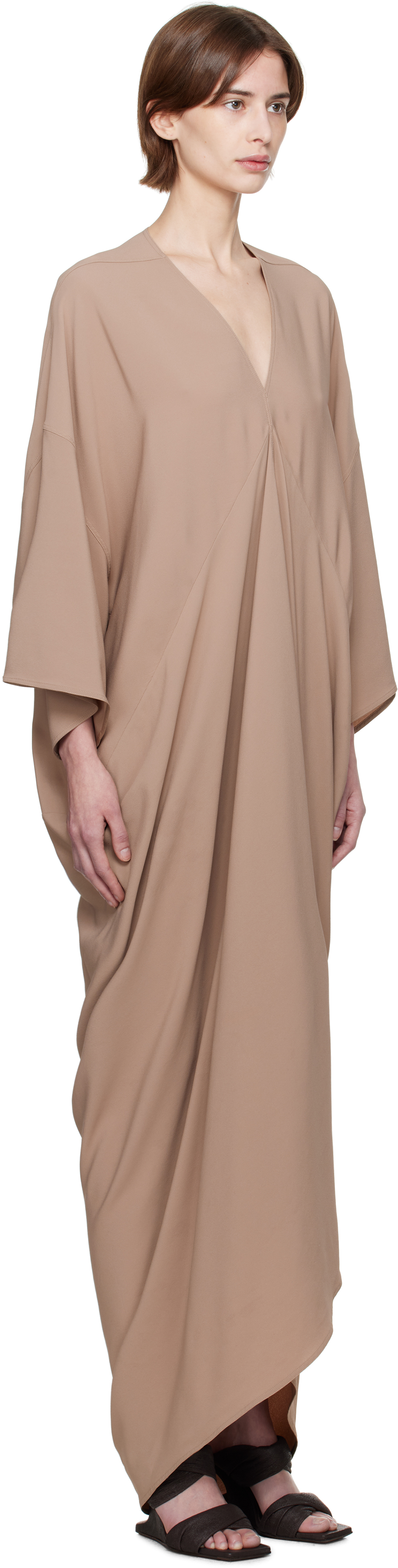 Rick Owens Taupe Hollywood Tommykite Maxi Dress In 64 Flesh